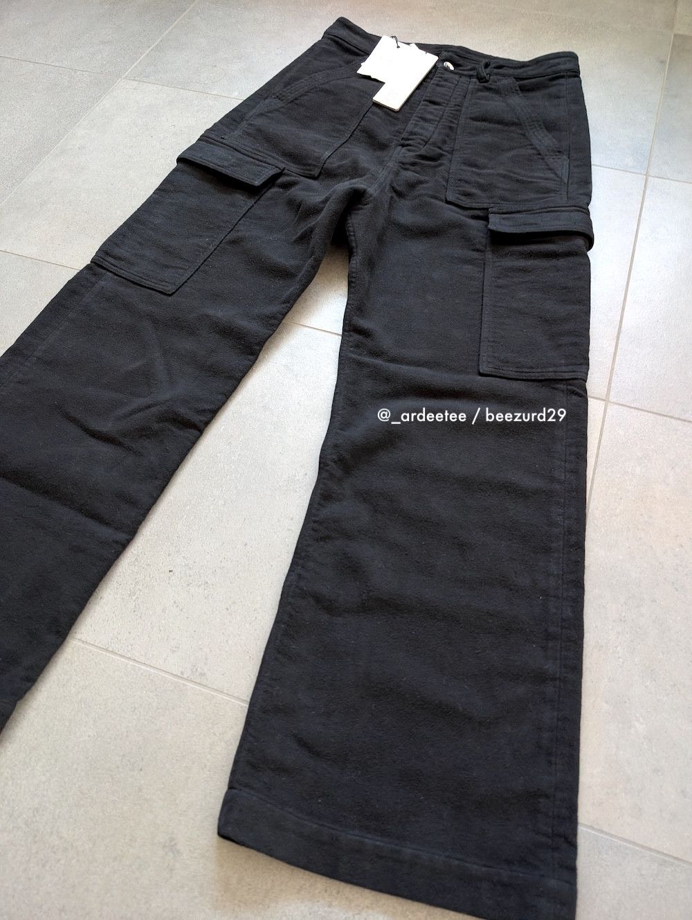 Rick Owens Drkshdw *NEW* HEAVY COTTON MOLESKIN CARGO PANTS XS Size US 30 / EU 46 - 3 Thumbnail