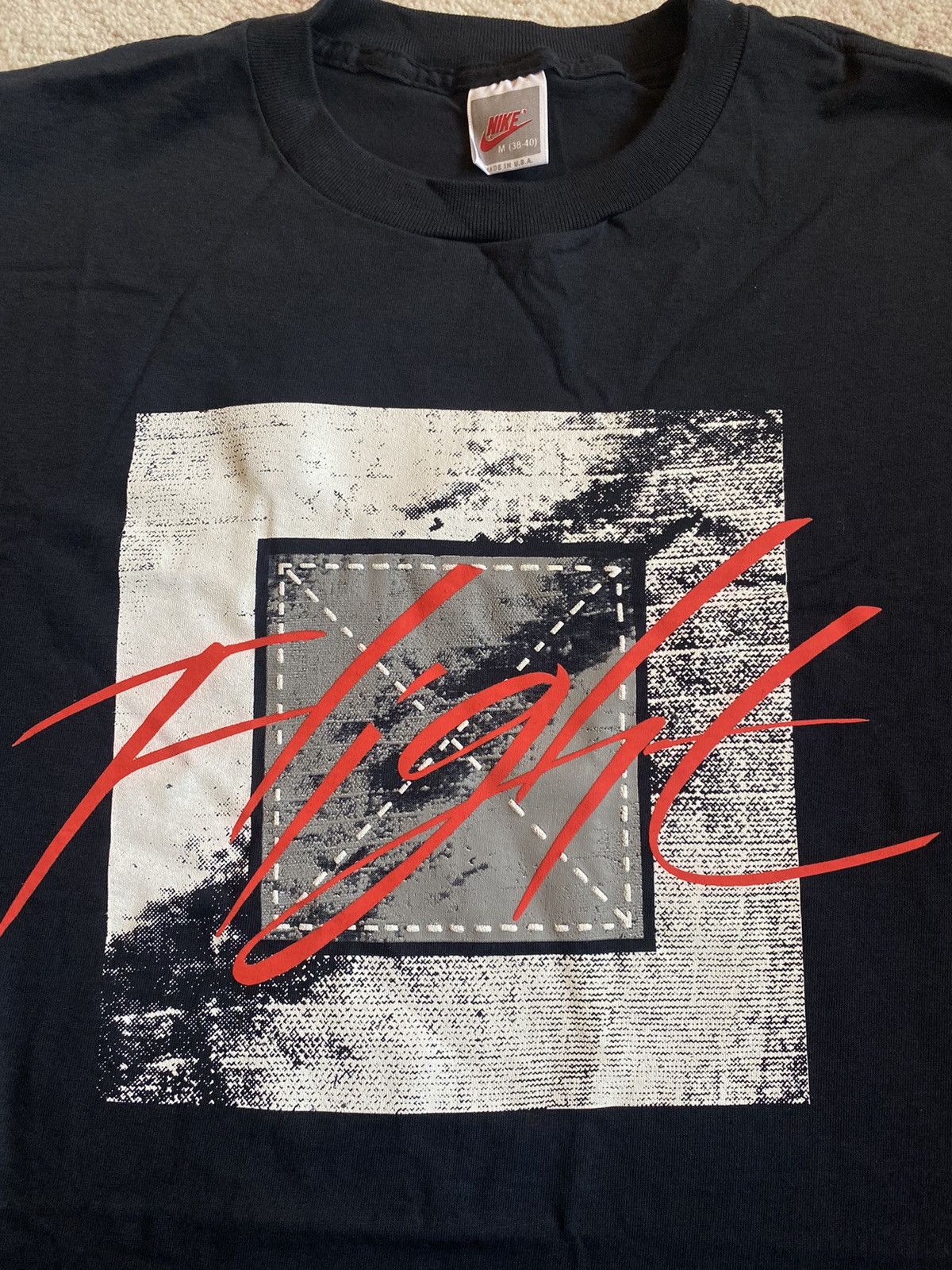 Jordan Brand × Vintage Rare Deadstock Vintage 80s/90s Nike Air Jordan Flight Tee Size US M / EU 48-50 / 2 - 2 Thumbnail