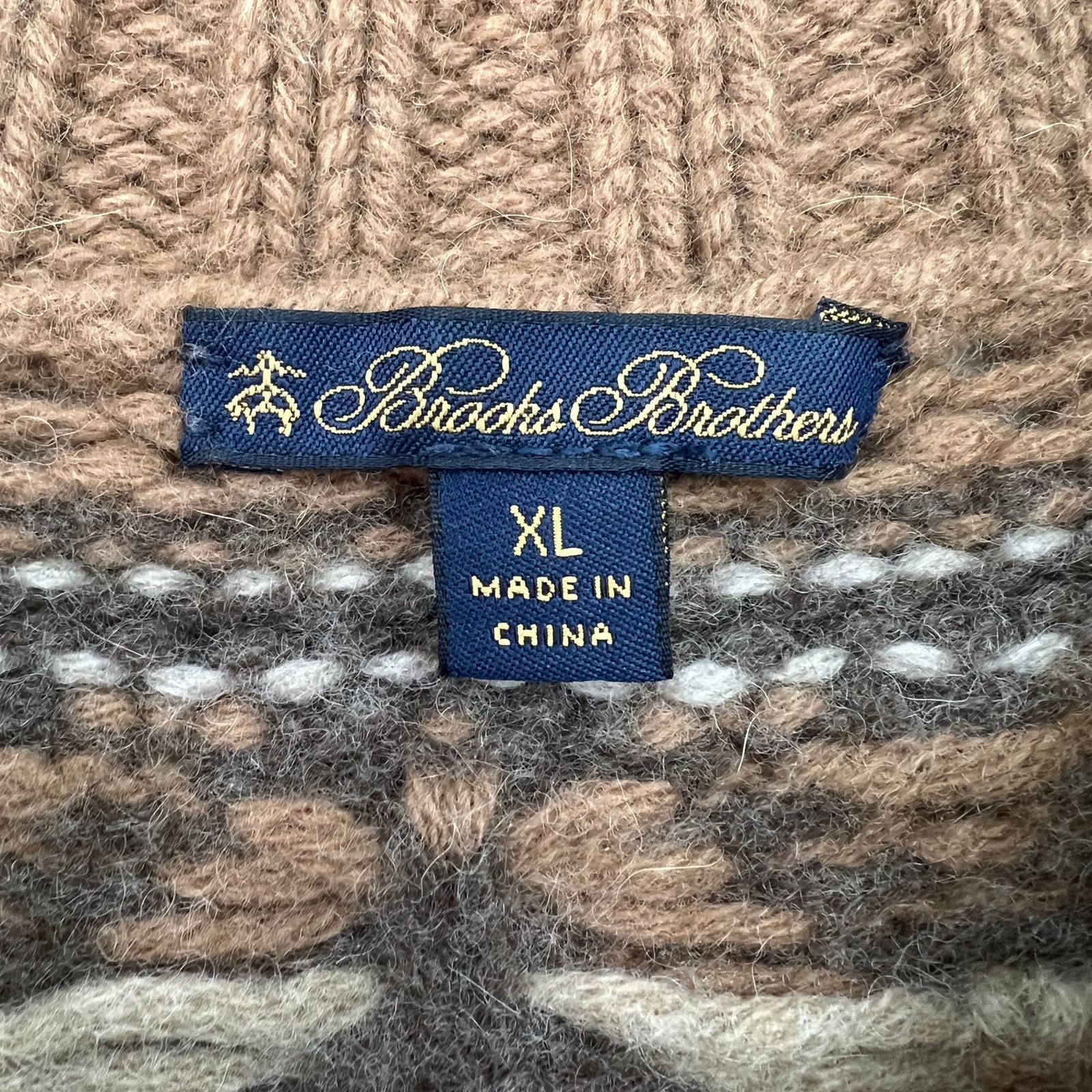 Brooks Brothers Brooks Brother Wool Alpaca Sweater Tan Brown Knit Size XL / US 12-14 / IT 48-50 - 3 Thumbnail