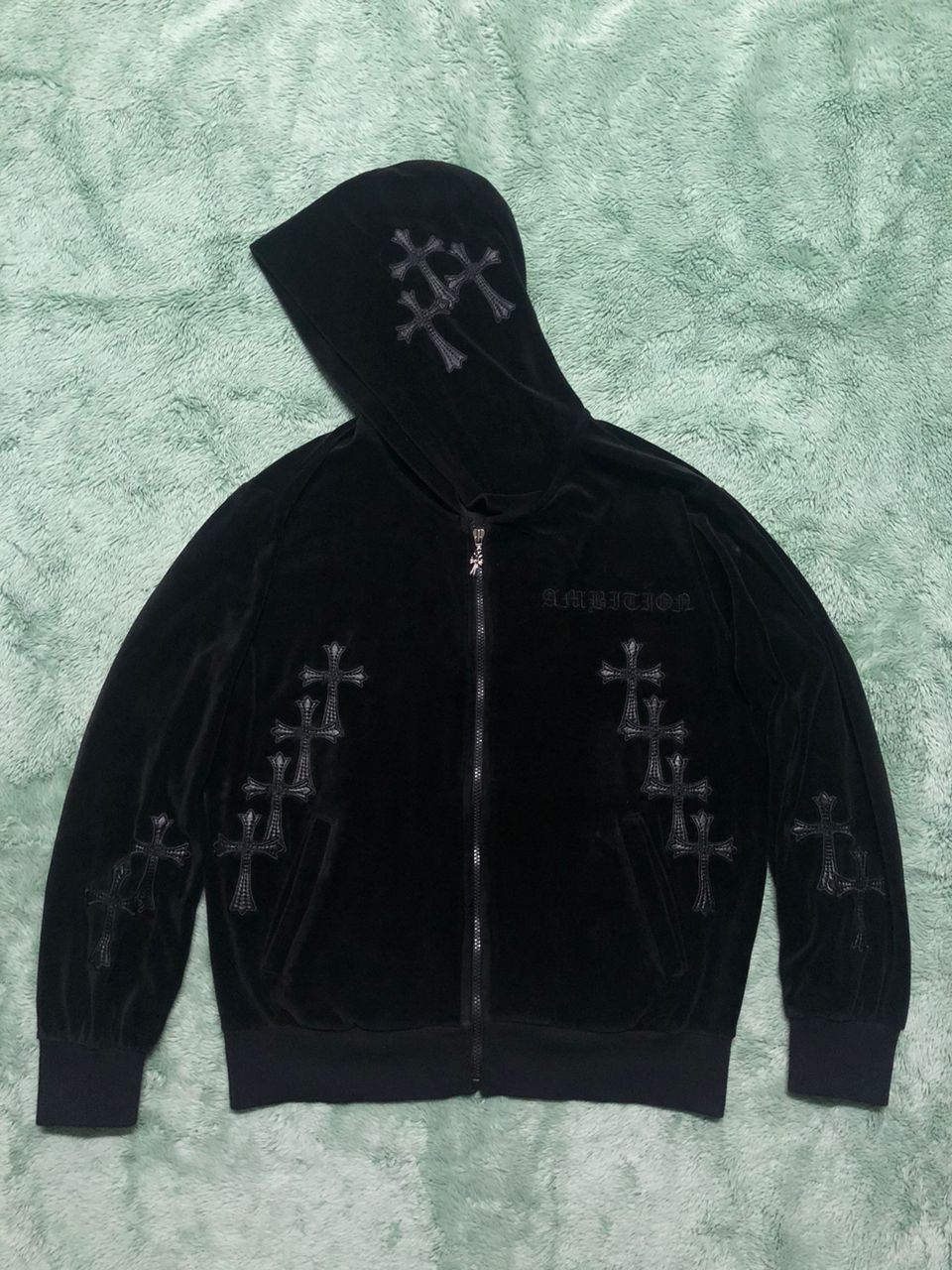 Affliction Y2K BE AMBITION CROSS HOODIE ZIPPER VELVET Size US L / EU 52-54 / 3 - 1 Thumbnail