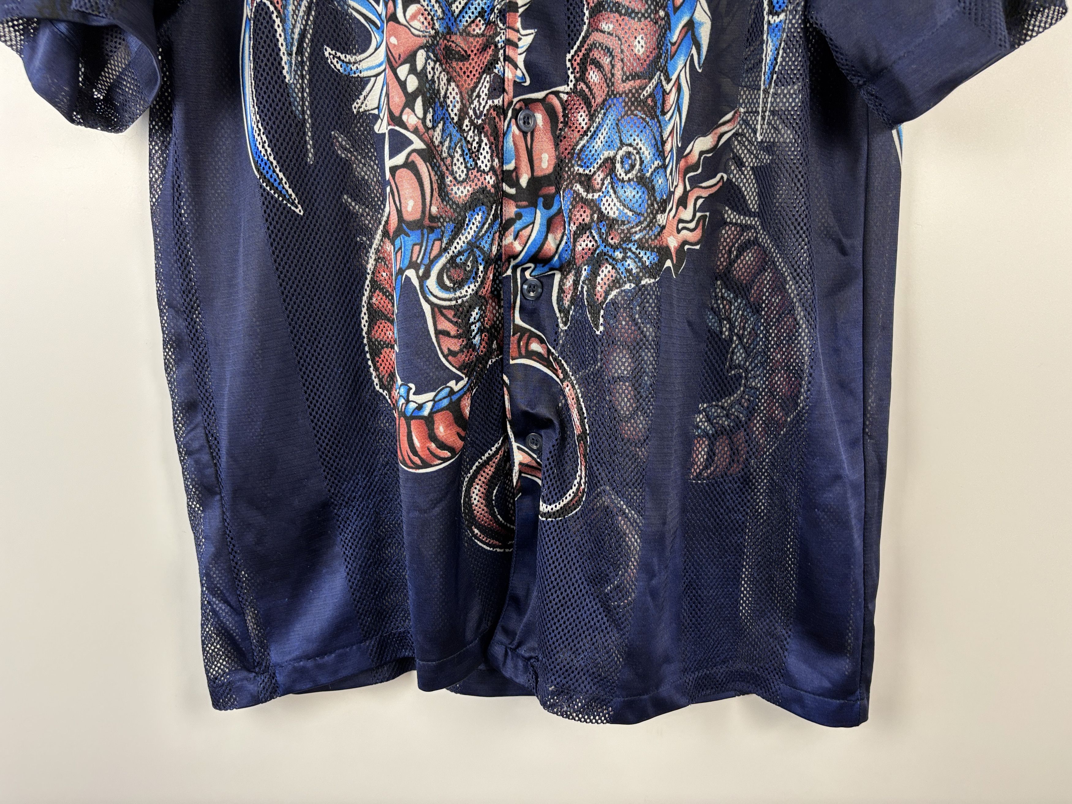 Japanese Brand × Vintage Vintage Y2K Dragon Button Up Shirt Blue Size M Size US M / EU 48-50 / 2 - 3 Thumbnail