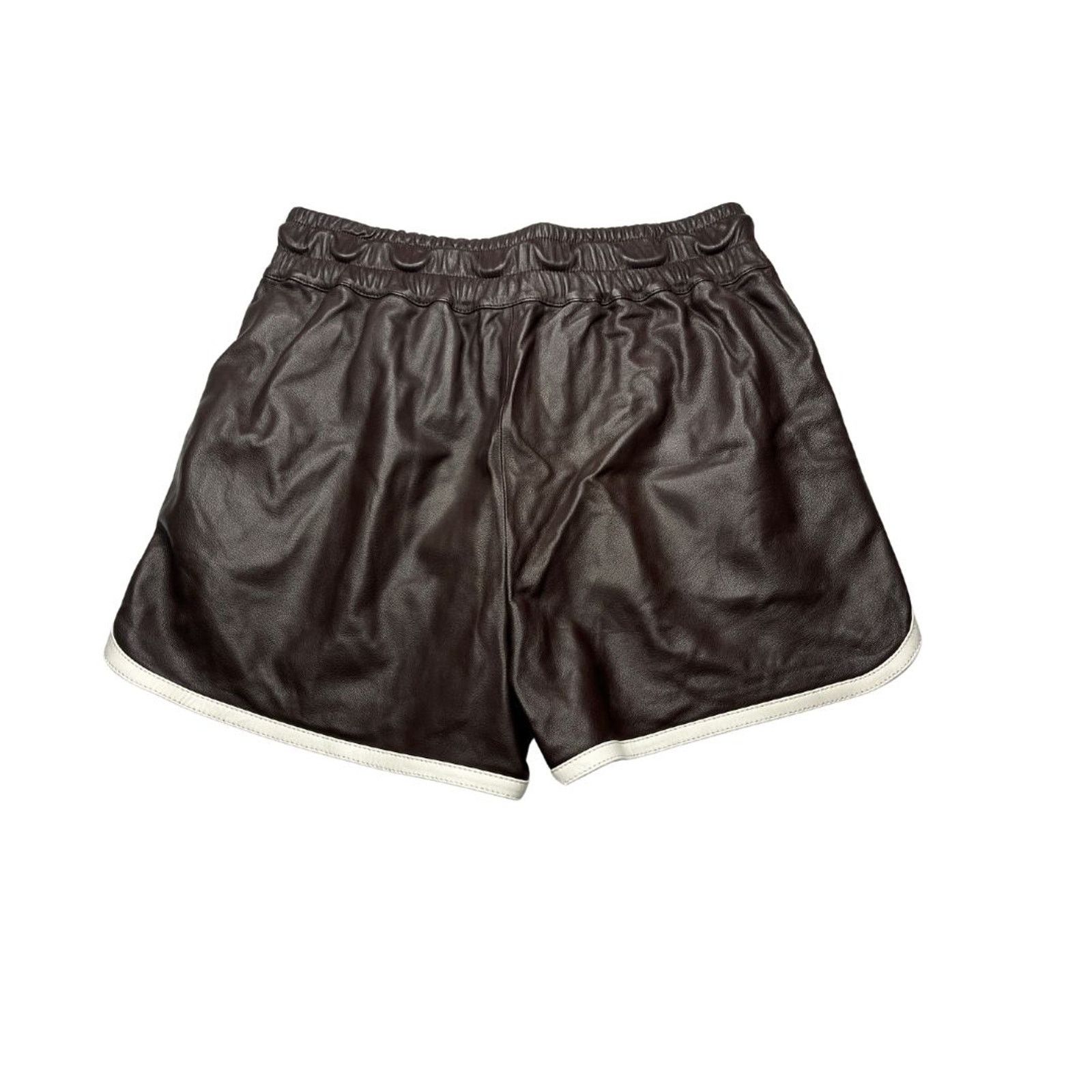 9-49 FRAME Men's Gym Shorts 100% Lamb Leather Brown XL