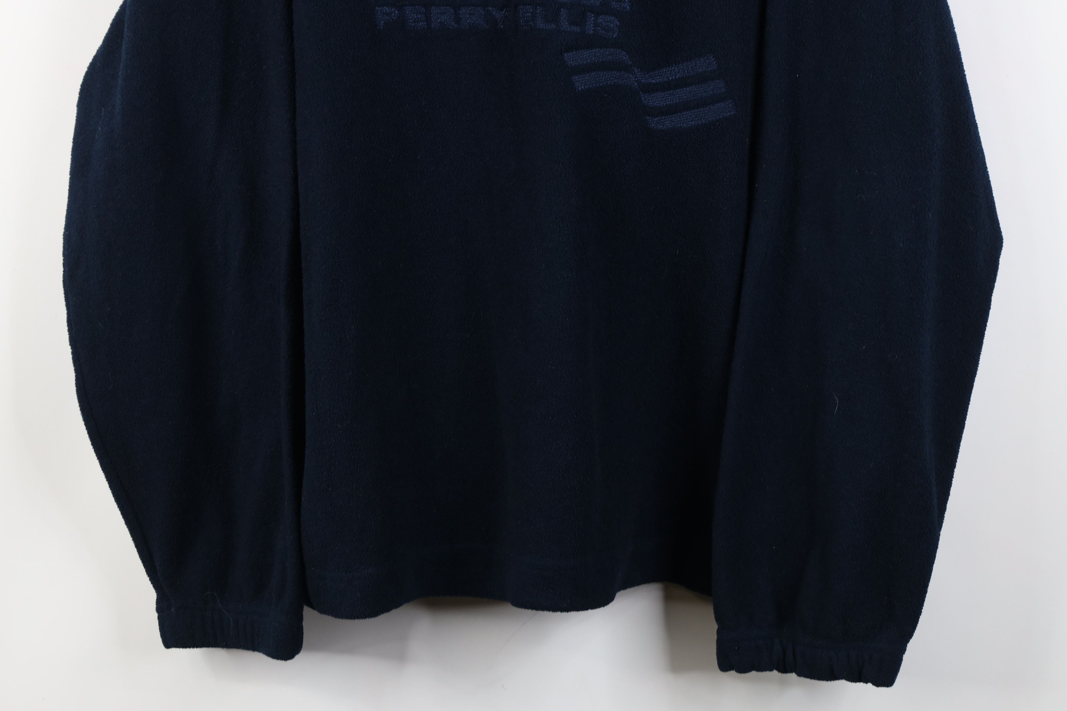 Vintage Vintage 90s Perry Ellis Flag 1/4 Half Zip Fleece Sweater Size US L / EU 52-54 / 3 - 3 Thumbnail