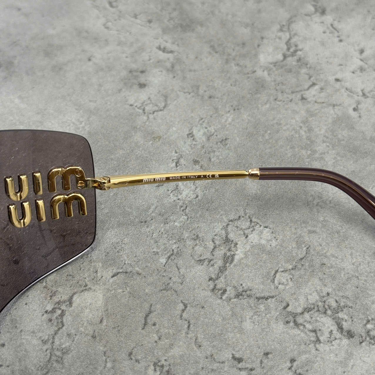 Miu Miu MIU MIU MU 54YS 5AK06I Sunglasses GOLD Size ONE SIZE - 4 Thumbnail