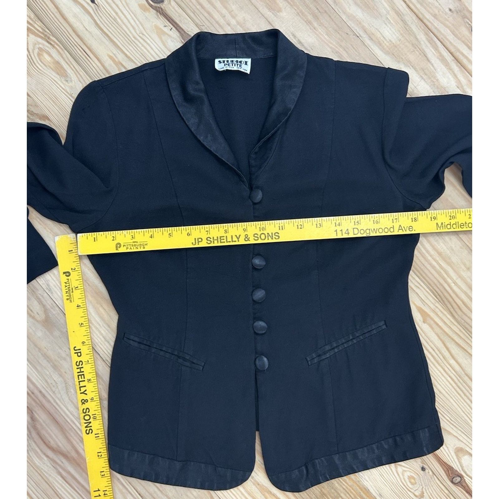 Other STUDIO I petite Black Blazer Top Sz 8 PM Black buttons Size M / US 6-8 / IT 42-44 - 10 Thumbnail