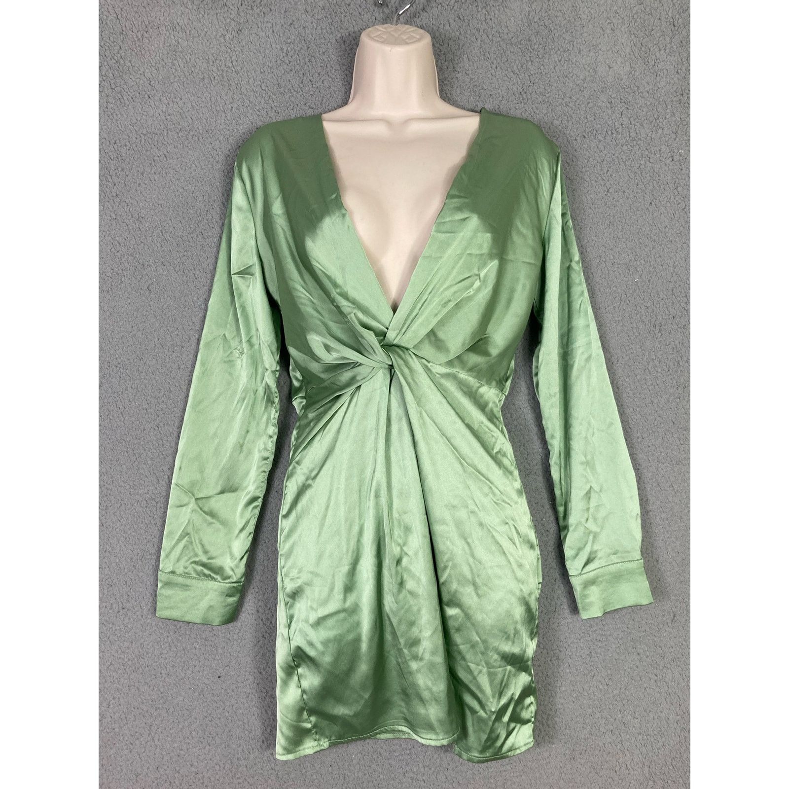 Shein SHEIN Satin Nightgown Olive Green Long Bell XS NWT Size XS / US 0-2 / IT 36-38 - 13 Thumbnail