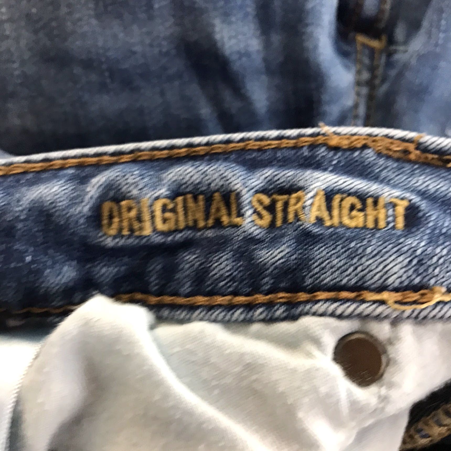 American Eagle Outfitters VINTAGE American Eagle Active Flex Men's Jeans Straight Fit 32X34 Cotton Elastane Blue Light Wash Size US 32 / EU 48 - 4 Thumbnail