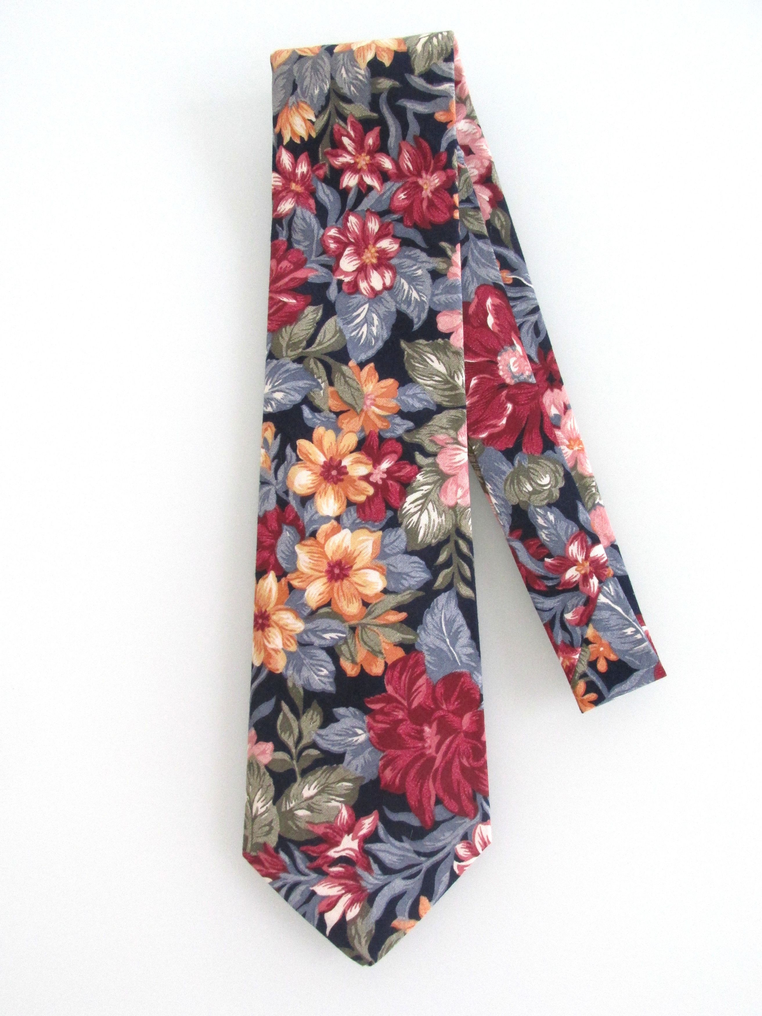 Vintage Natural Assets (NWOT) Vintage Men's Cotton Floral Tie Size ONE SIZE - 1 Thumbnail