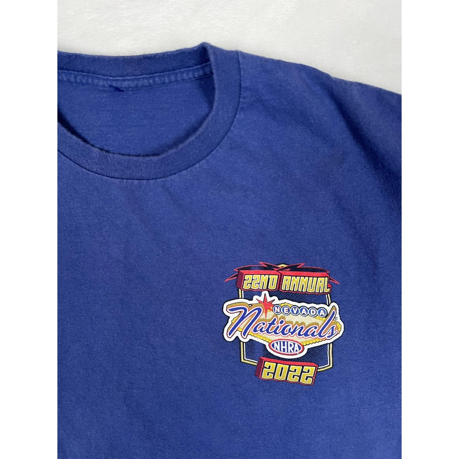 Other NHRA Nevada Nationals T-Shirt Mens Large Blue Las Vegas 2022 Size US L / EU 52-54 / 3 - 3 Thumbnail