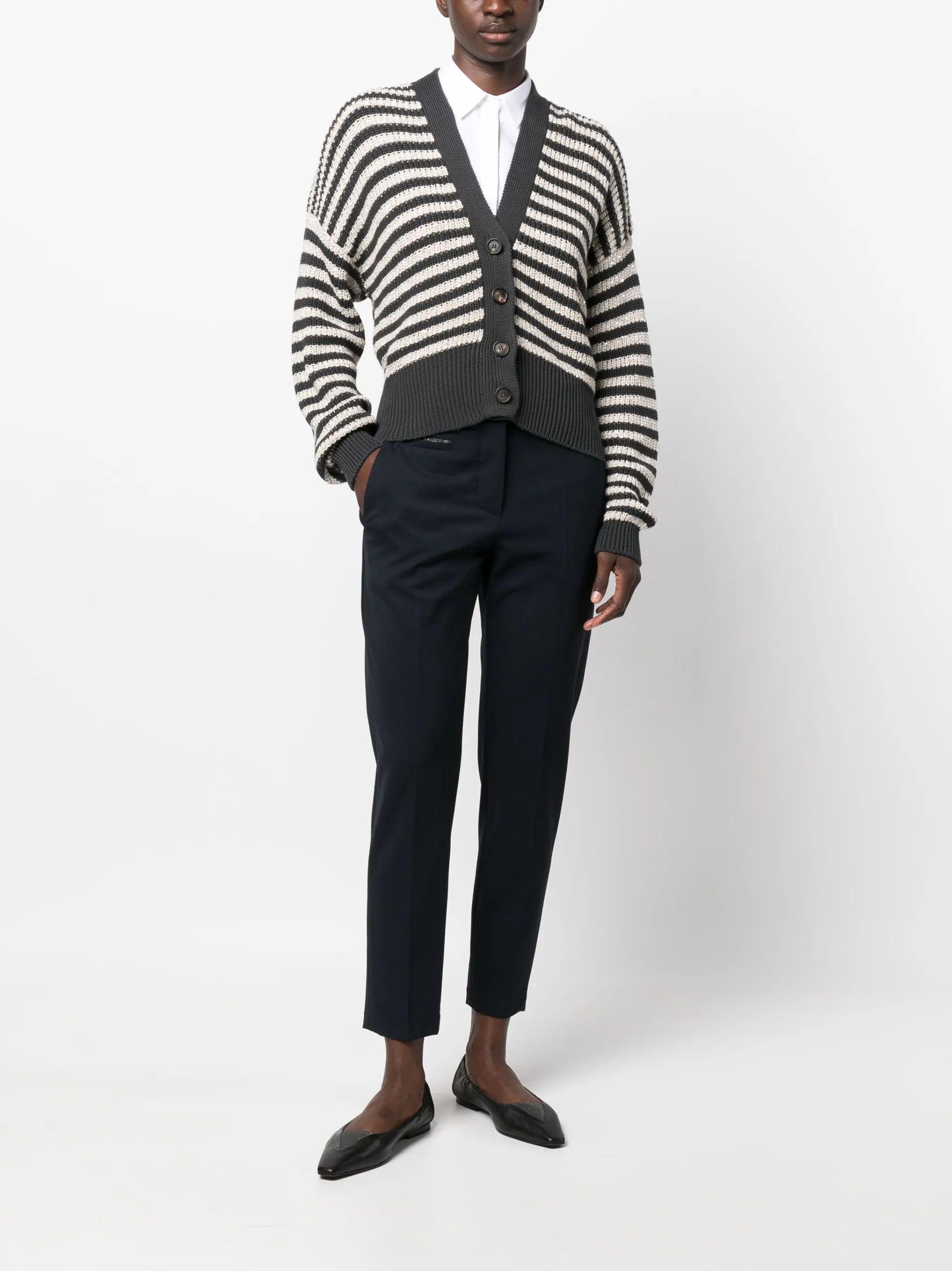 Brunello Cucinelli o1y0725 Casual Pant in Midnight Blue Size 28" / US 6 / IT 42 - 5 Thumbnail