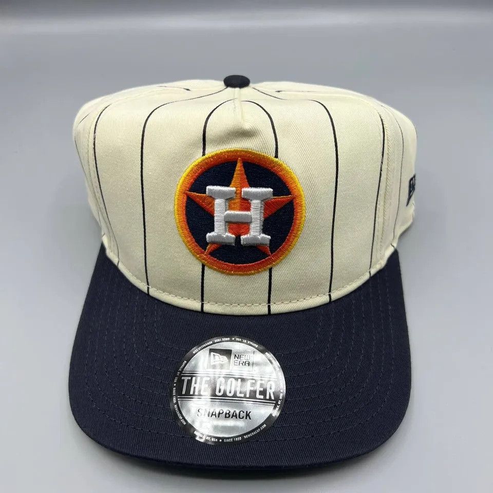 New Era Houston Astros Hat Men Pinstripe The Golfer New Era Snapback ...