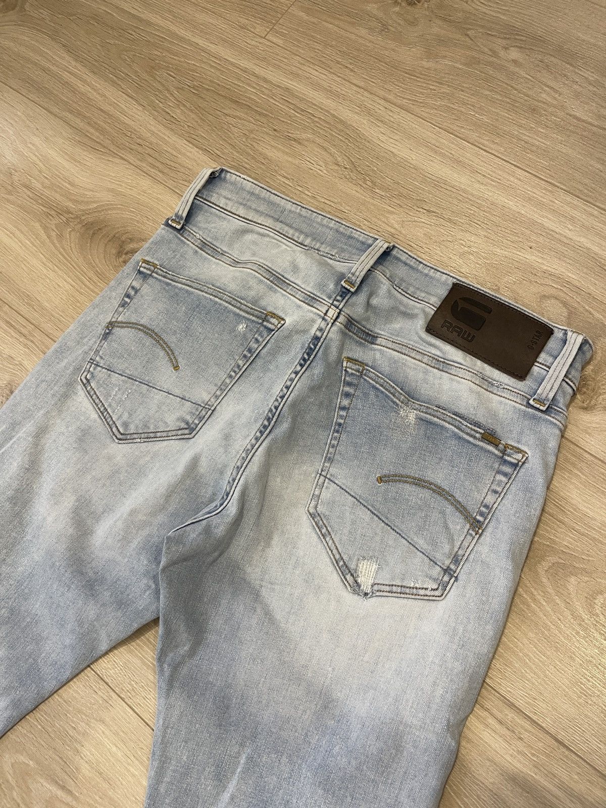 G-Star G-Star RAW 3301 Slim Distressed Denim Jeans 31/32 Size US 31 - 10 Thumbnail
