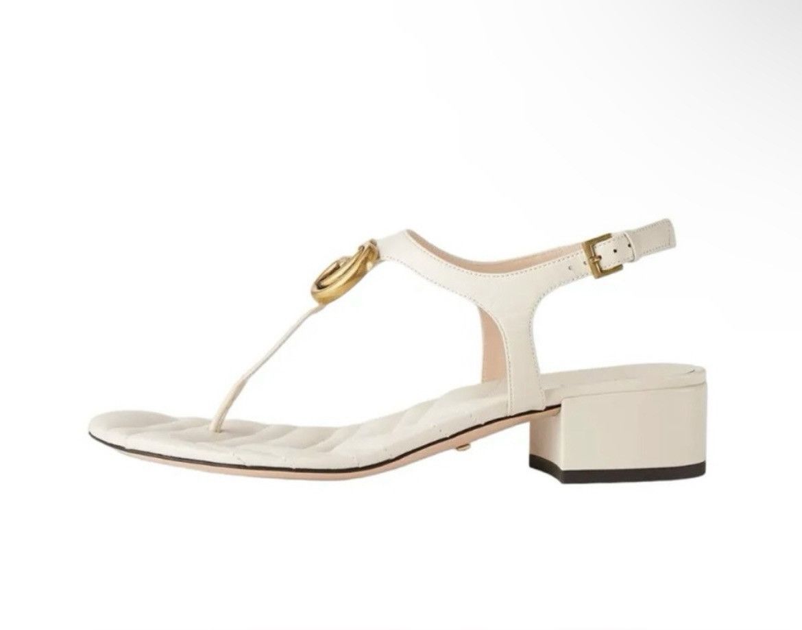 Gucci Gucci Double G Thong Sandal Nappa Mystic White Size US 7 / IT 37 - 2 Thumbnail