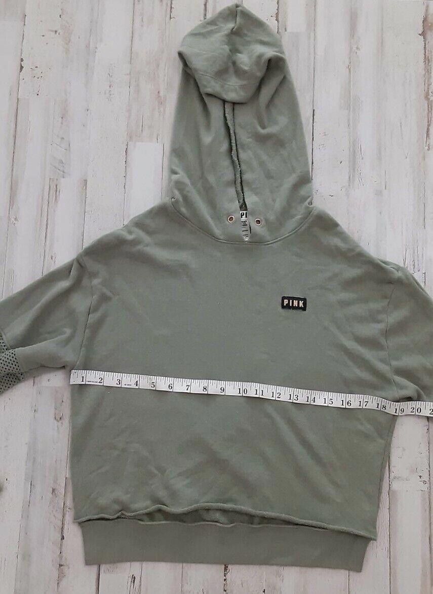 Designer Victoria Secret Pink Crop Top Sweatshirt Green Extra Small Size XS / US 0-2 / IT 36-38 - 5 Thumbnail