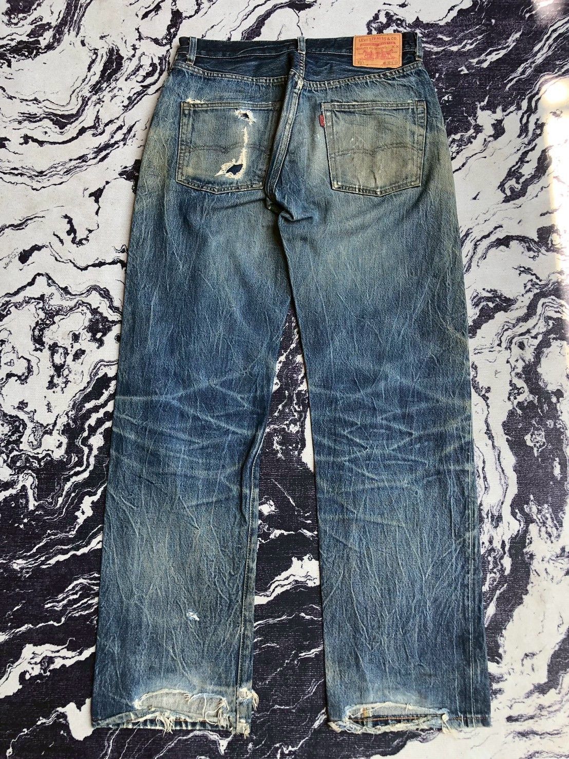 Levi's Vintage Clothing Vintage Levi’s 501 Big E Distressed Selvedge Denim Size US 32 / EU 48 - 5 Thumbnail