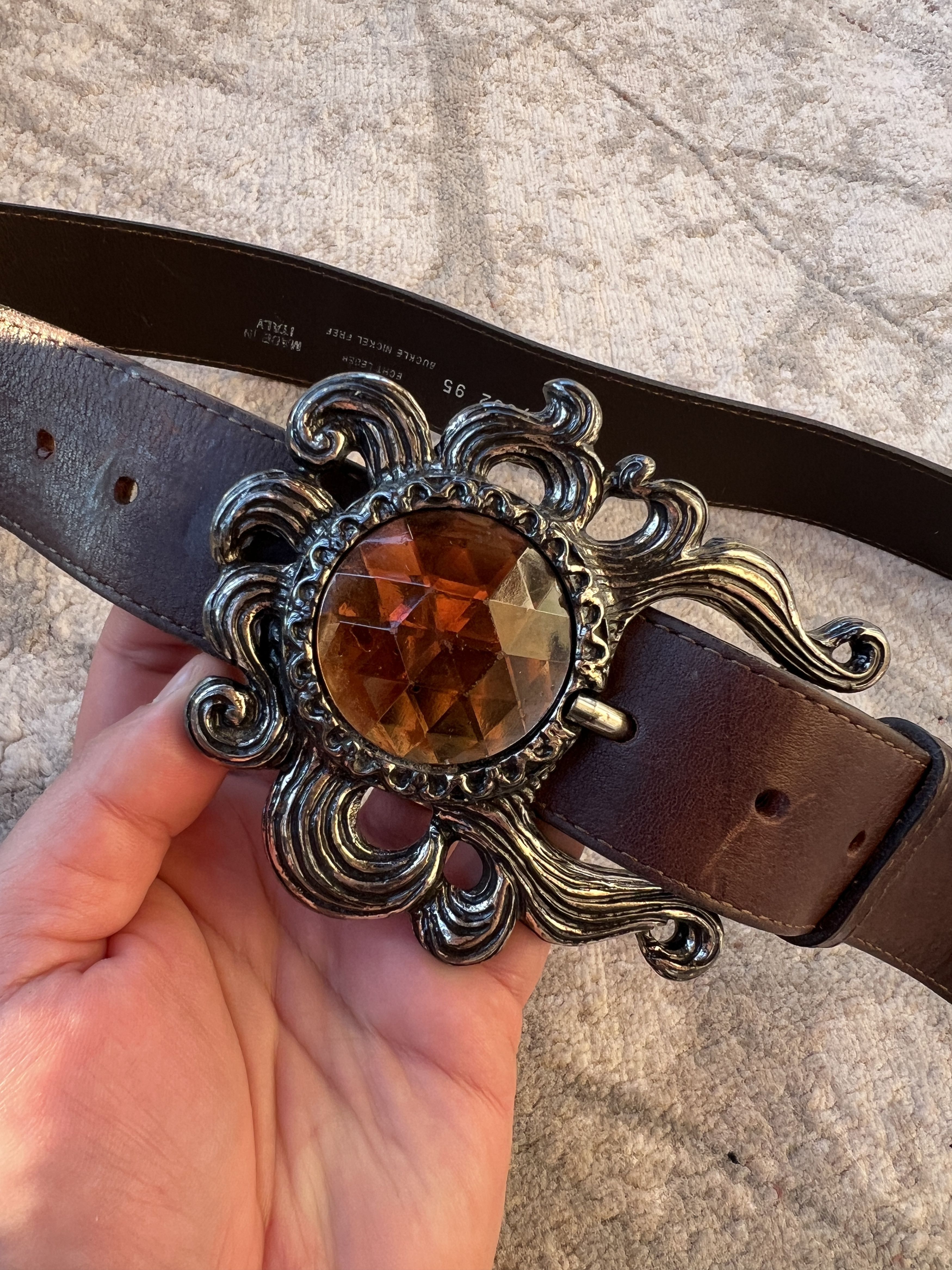 Leather Vintage Leather Belt Size ONE SIZE - 1 Thumbnail