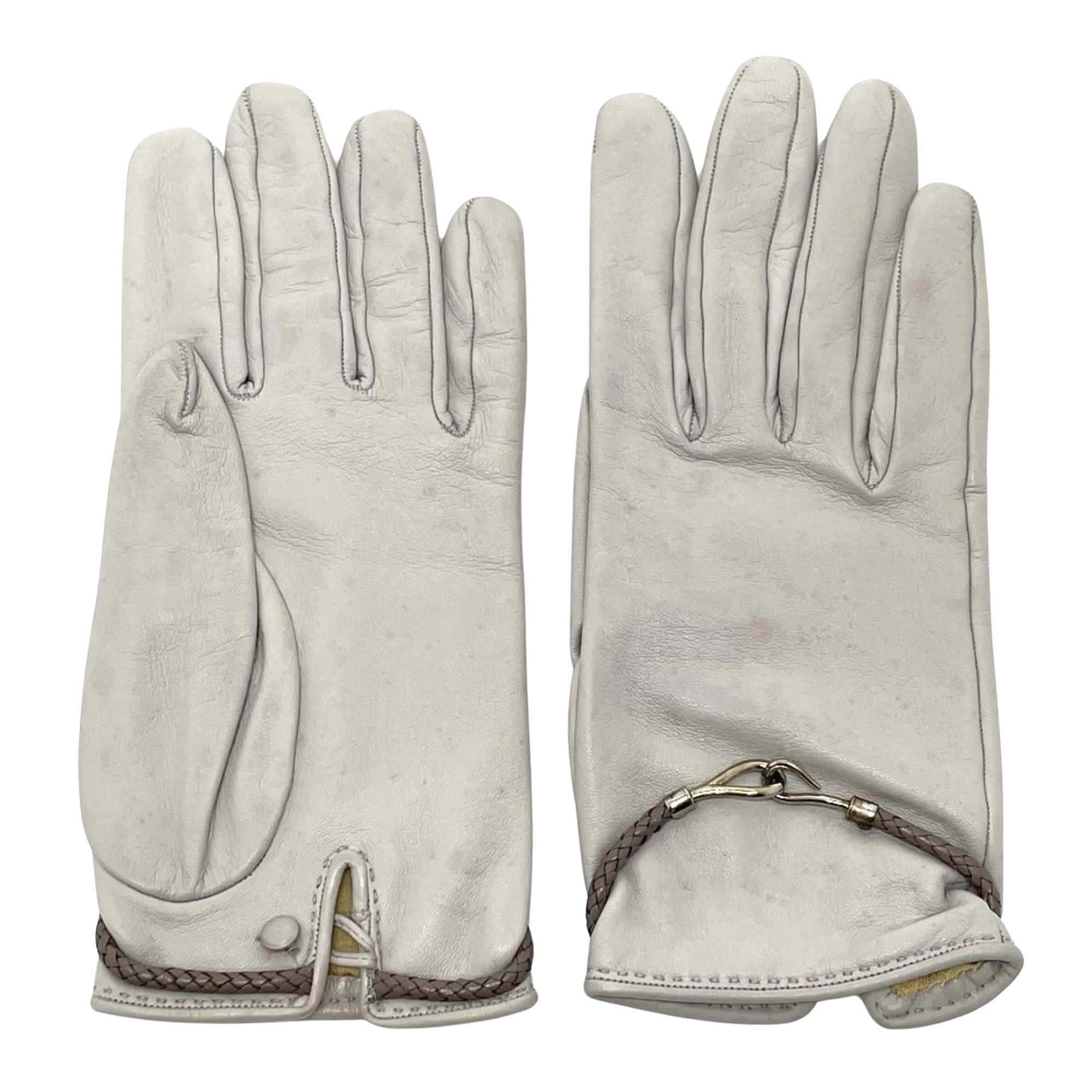 image of Hermes Gloves in Grey, Women's