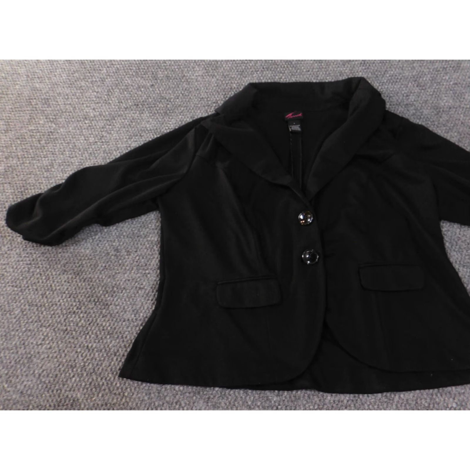 Torrid Torrid Blazer Jacket 1X Black Polyester Stretch Tweed Button Long Sleeve Women Regular Plus Size Fall Winter Casual Dressy Size XL / US 12-14 / IT 48-50 - 3 Thumbnail
