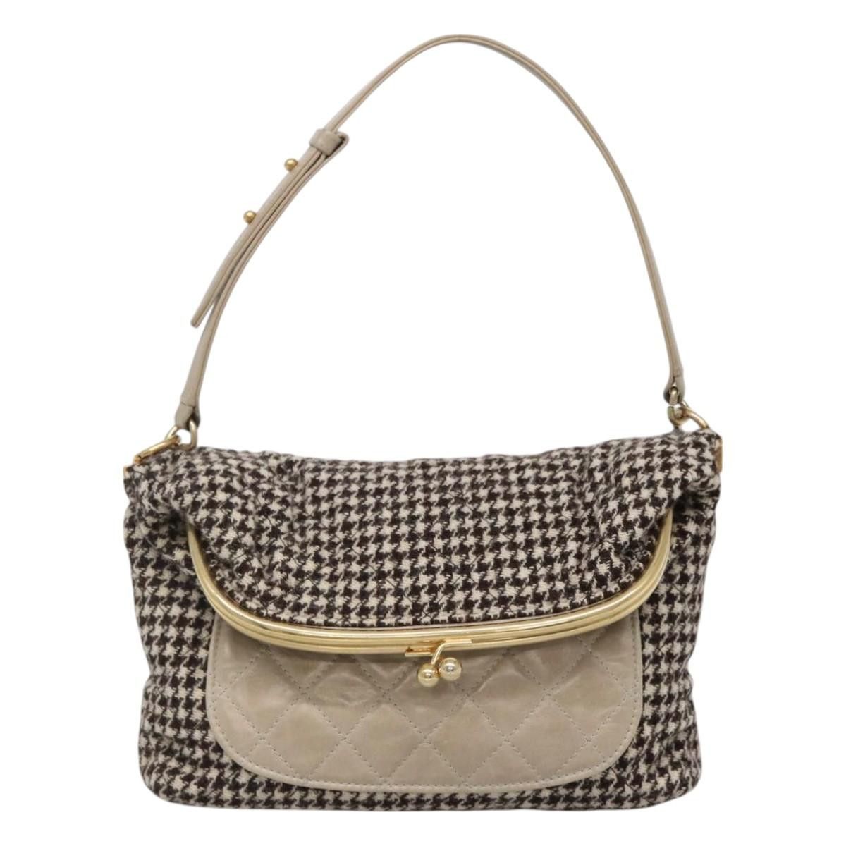 Chanel CHANEL Matelasse Shoulder Bag Wool Gray Gold CC Size ONE SIZE - 13 Thumbnail