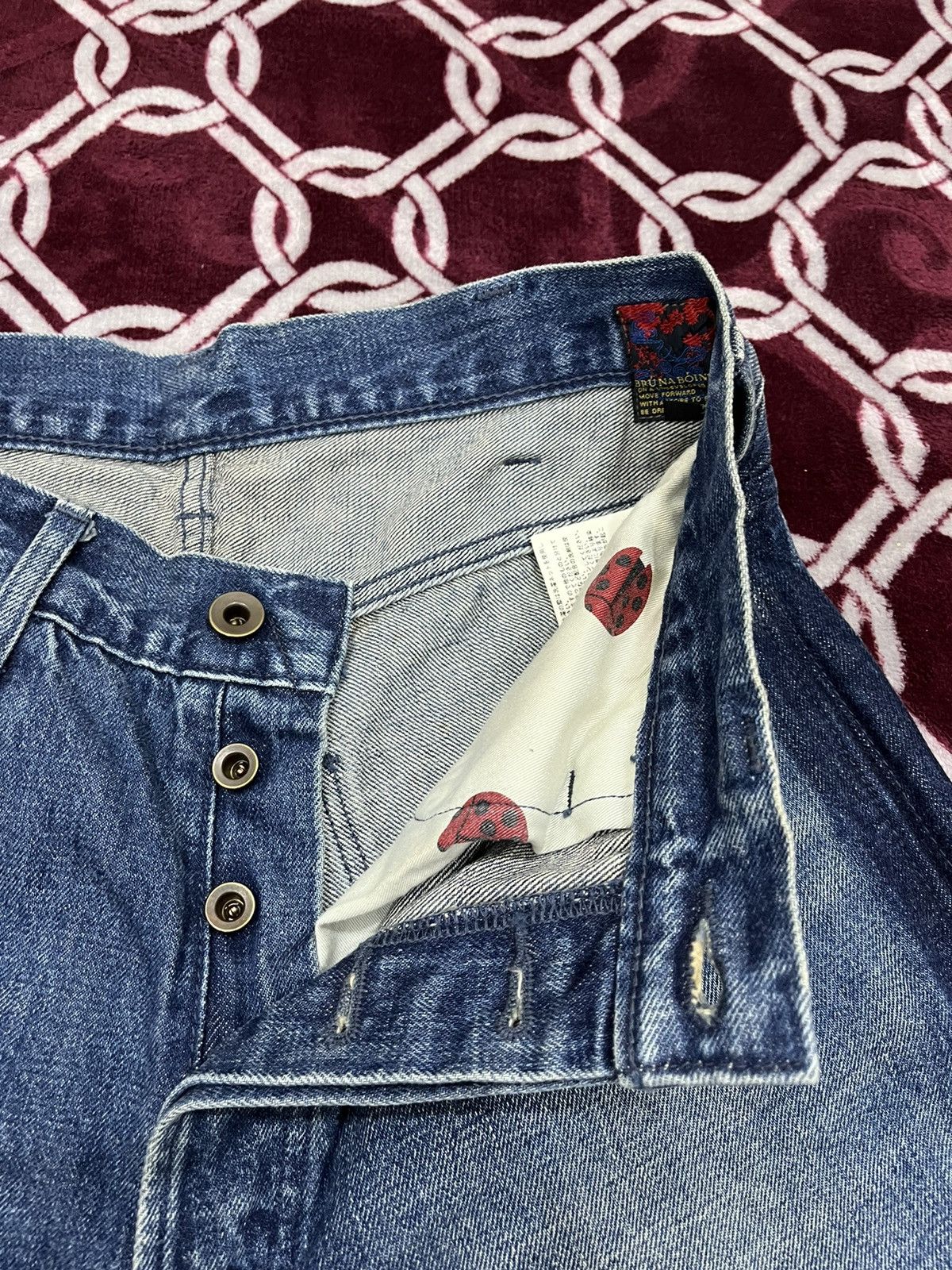 Japanese Brand Bru Na Boinne Redline Selvedge Stain Denim Size US 28 / EU 44 - 17 Thumbnail