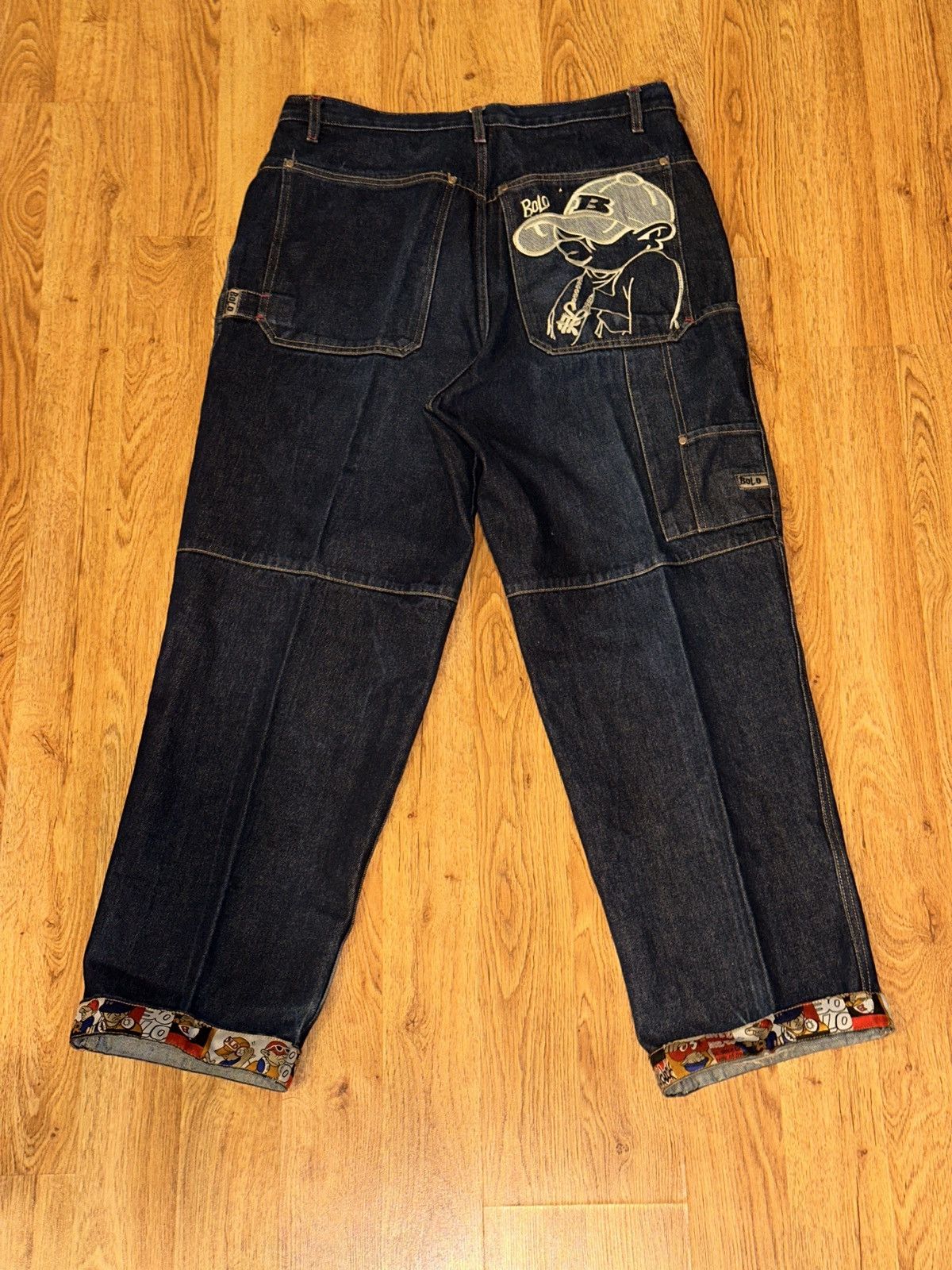 Southpole VTG Y2K Bolo School Of Hard Knocks Hip Hop Cargo Jeans 36 Size US 36 / EU 52 - 1 Thumbnail
