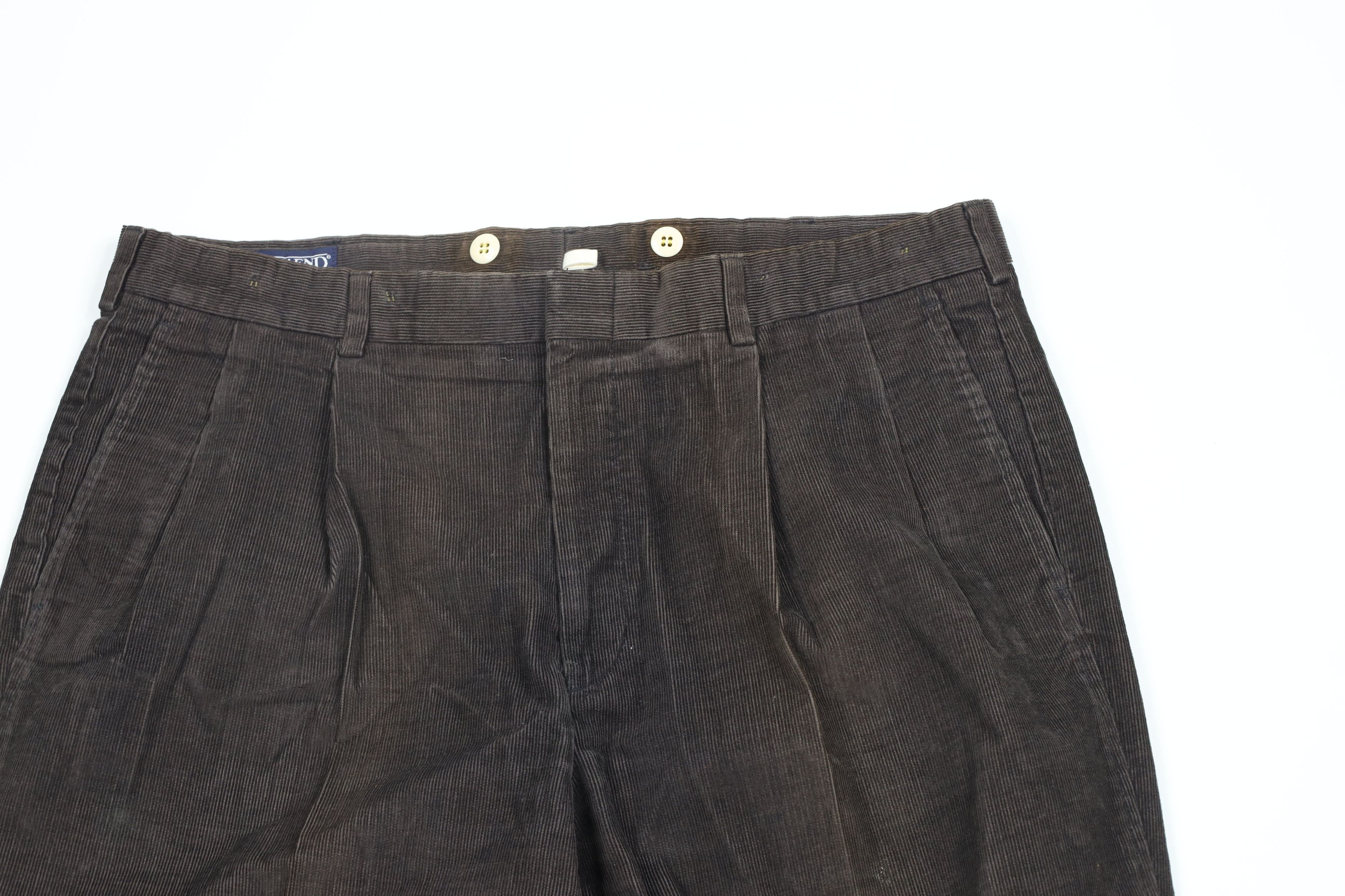 Lands' End × Vintage Vintage 90s Lands End Cuffed Wide Leg Corduroy Pants USA Size US 38 / EU 54 - 2 Thumbnail