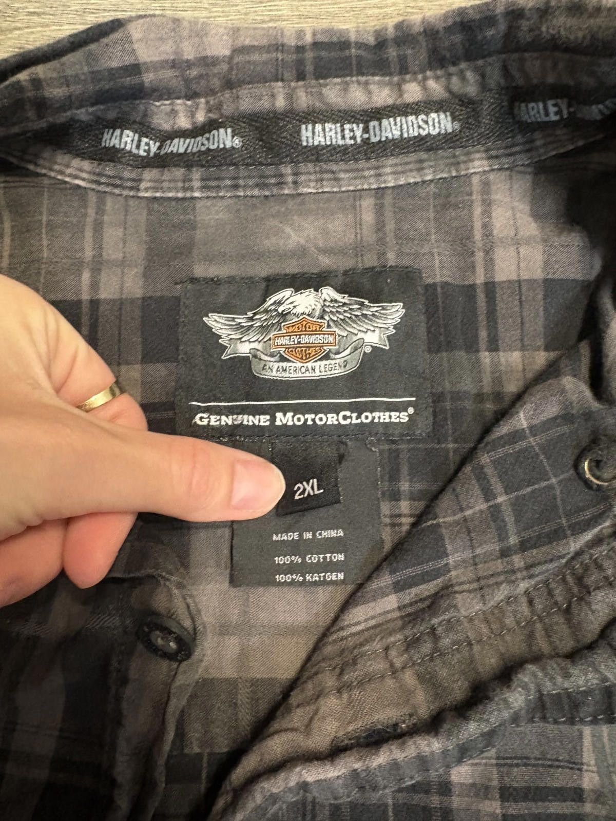 Harley Davidson Vintage Short Sleeve Button Shirt Harley Davidson Plaid 2XL Size US XXL / EU 58 / 5 - 3 Thumbnail