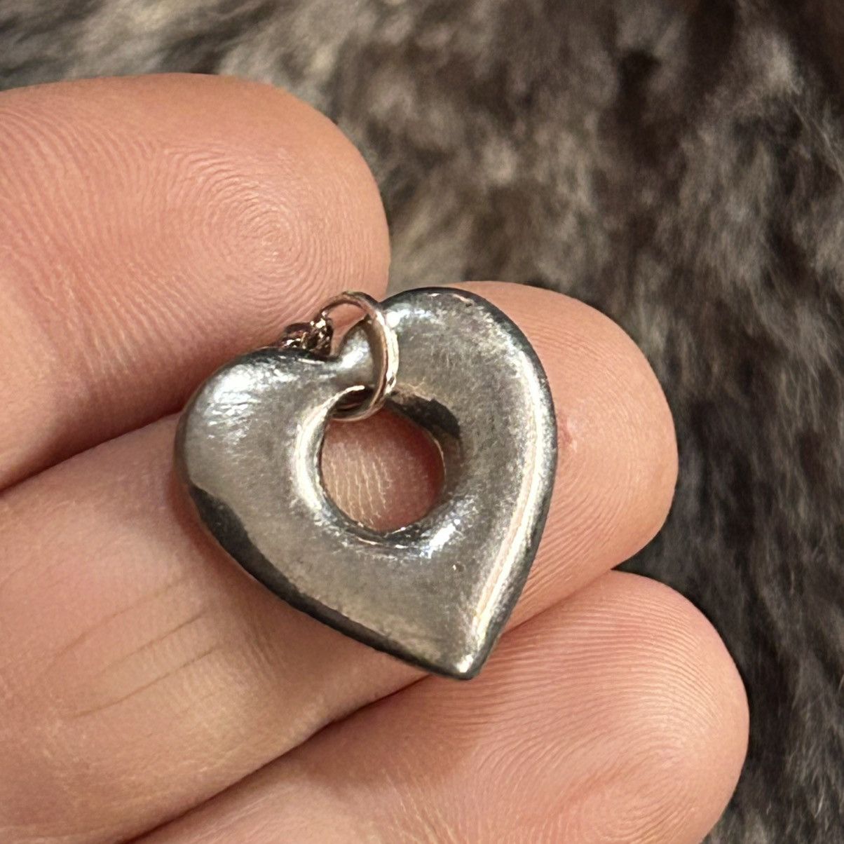 Handmade Handcrafted silver plated open heart pendant necklace Size ONE SIZE - 6 Thumbnail