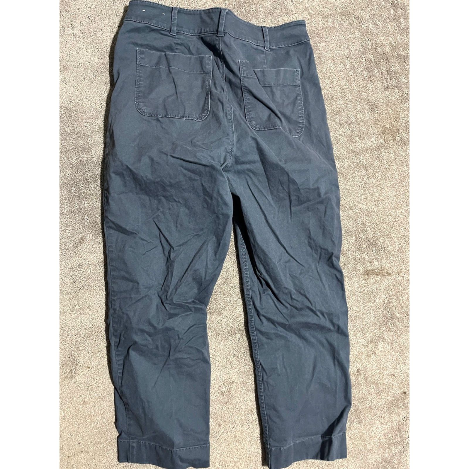 Loft Loft Womens High Waist Straight Crop Pants Slate Blue High Rise Pockets Size 10 Size 32" / US 10 / IT 46 - 3 Thumbnail