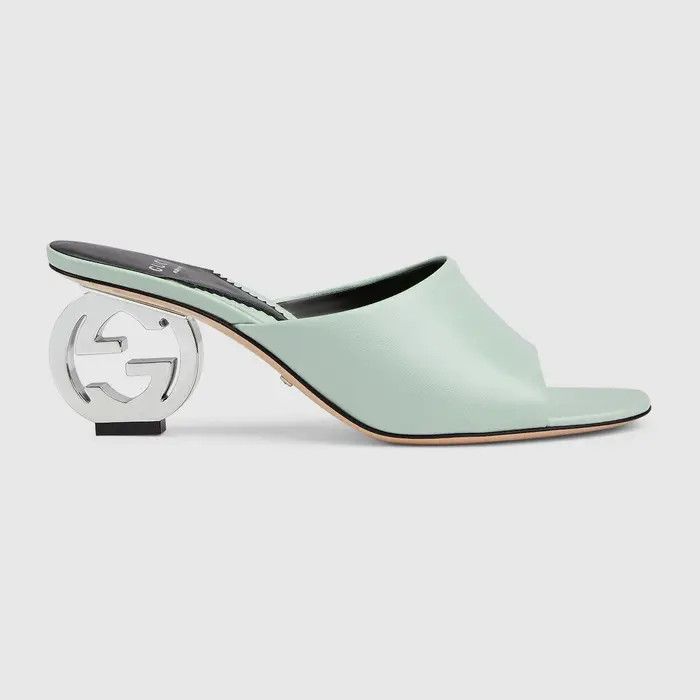 Gucci o1s1wg110225 Interlocking G Heel Sandals in Light Green Size US 9.5 / IT 39.5 - 1 Thumbnail
