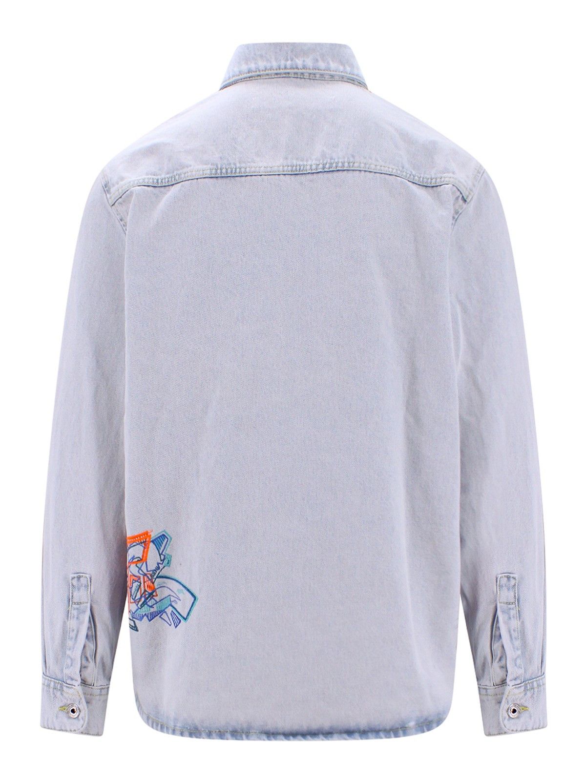 Off-White o1y0325 Logo Denim Shirt in Blue Size US S / EU 44-46 / 1 - 2 Thumbnail