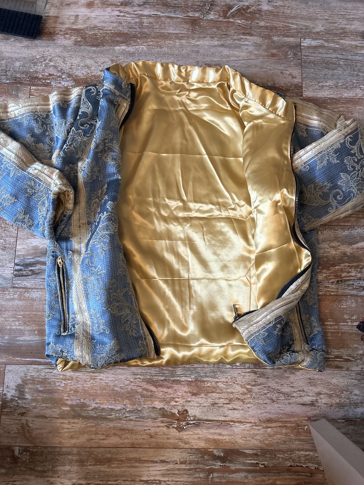 Handmade × Vintage Gold Satin Liner Jacket Size US M / EU 48-50 / 2 - 9 Thumbnail