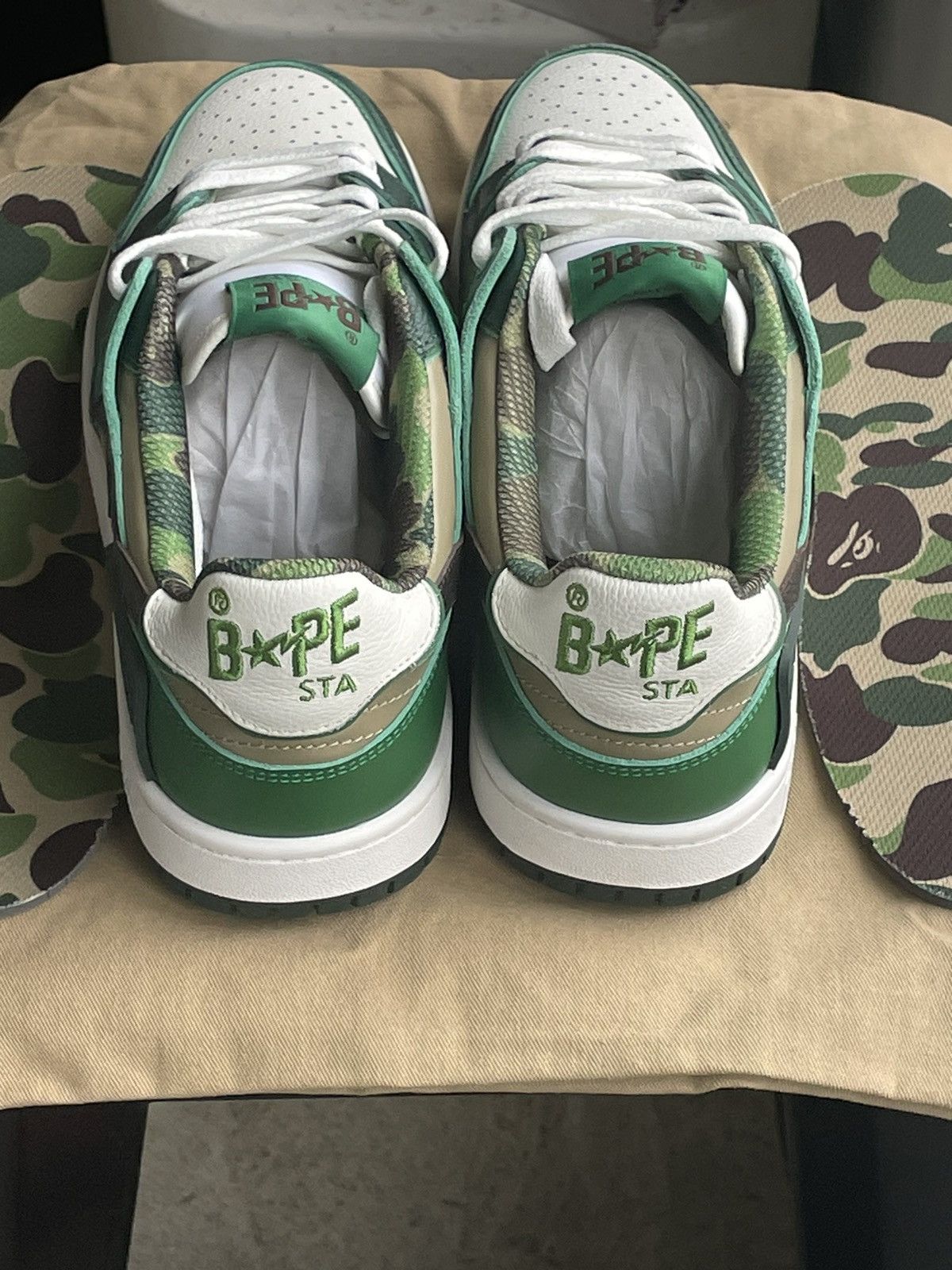 Bape A Bathing Ape Bape SK8 Sta ABC Camo Green (2022) Size US 8 / EU 41 - 4 Thumbnail