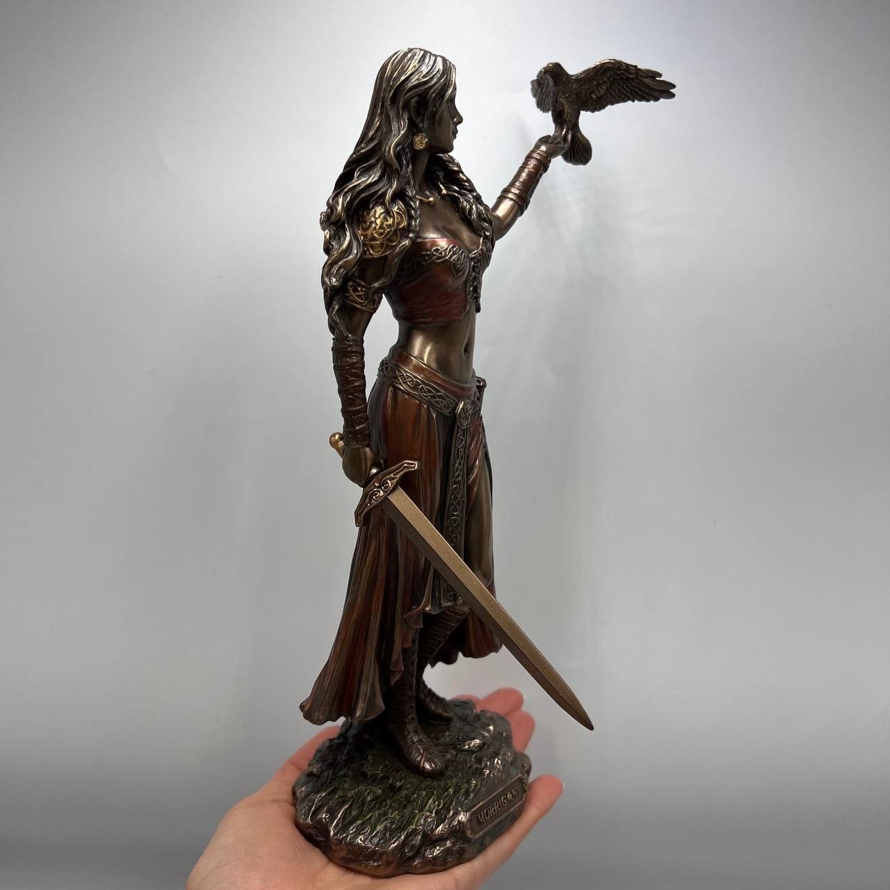 Vintage Morrigan Goddess of Birth War Statue Figure Polystone Bronze Size ONE SIZE - 4 Thumbnail