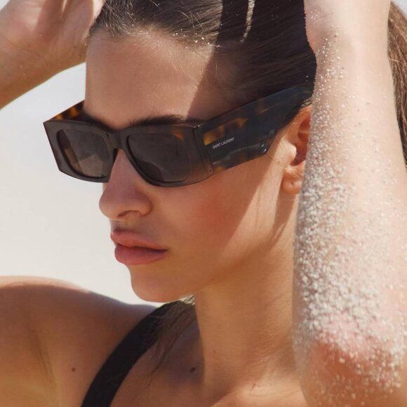 Saint Laurent Paris NEW SAINT LAURENT SUNGLASSES SL654 003 WOMEN SQUARE HAVANA/G Size ONE SIZE - 2 Thumbnail