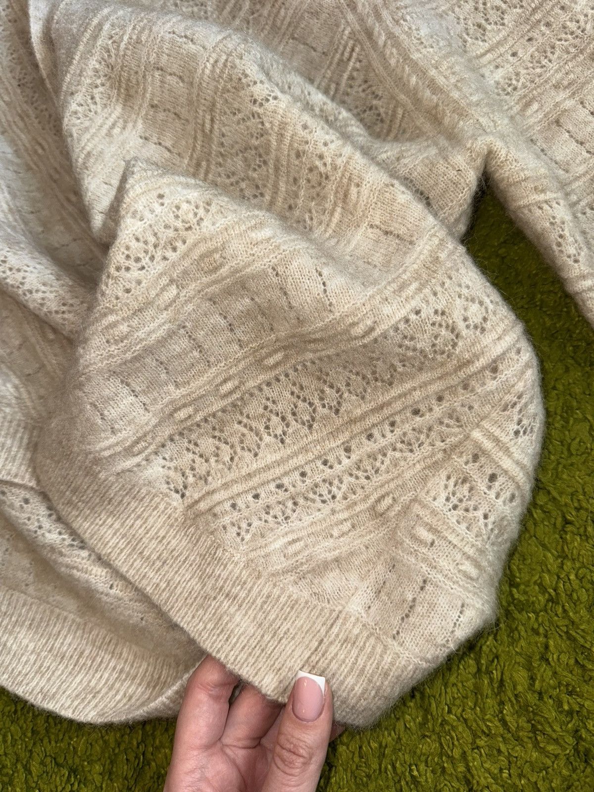 Designer × Sezane Sezane Paris oldmoney mohair wool blend cardigan sweater Size L / US 10 / IT 46 - 5 Thumbnail