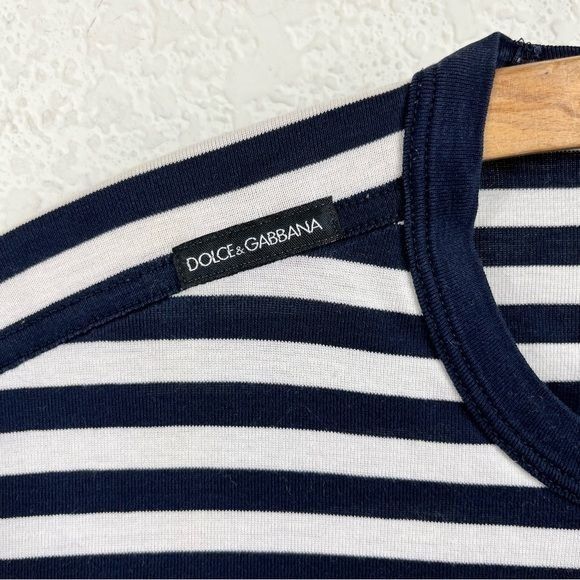 Dolce & Gabbana VTG Dolce and Gabbana Striped Crew Neck Logo Patch Contrast Size US M / EU 48-50 / 2 - 3 Thumbnail