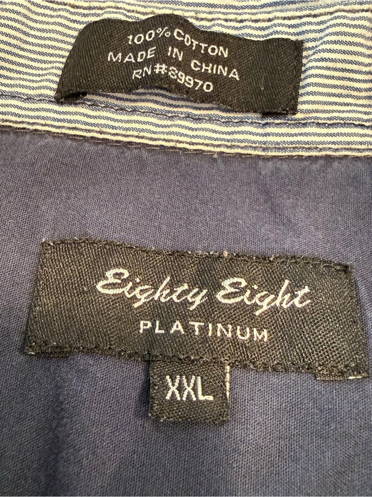 Eighty Eight Eighty Eight Platinum button up blue white striped SZ XXL Size US XXL / EU 58 / 5 - 5 Thumbnail
