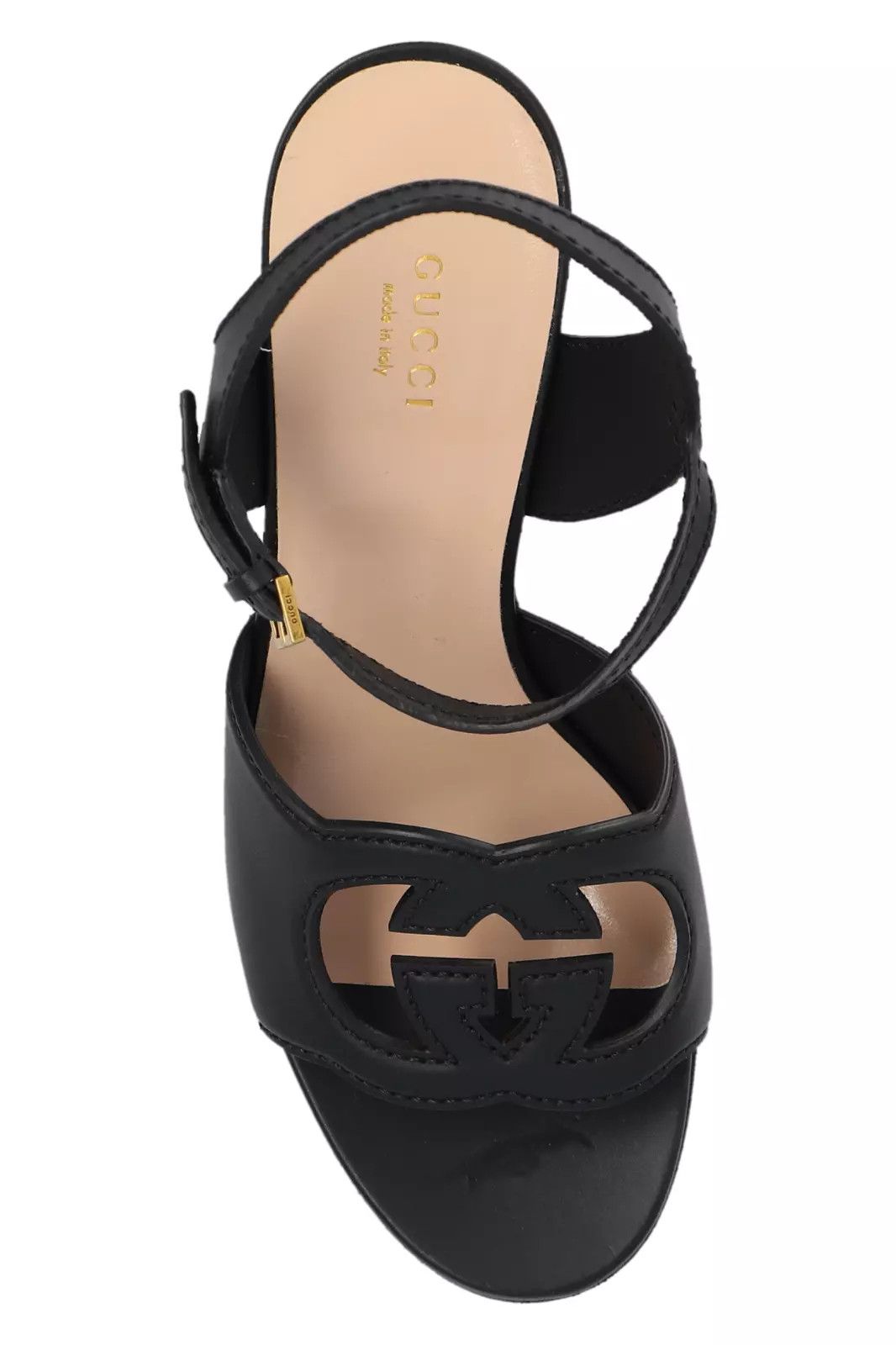 Gucci GUCCI Interlocking G Black Leather 135mm Platform Sandals Size US 5 / IT 35 - 4 Thumbnail