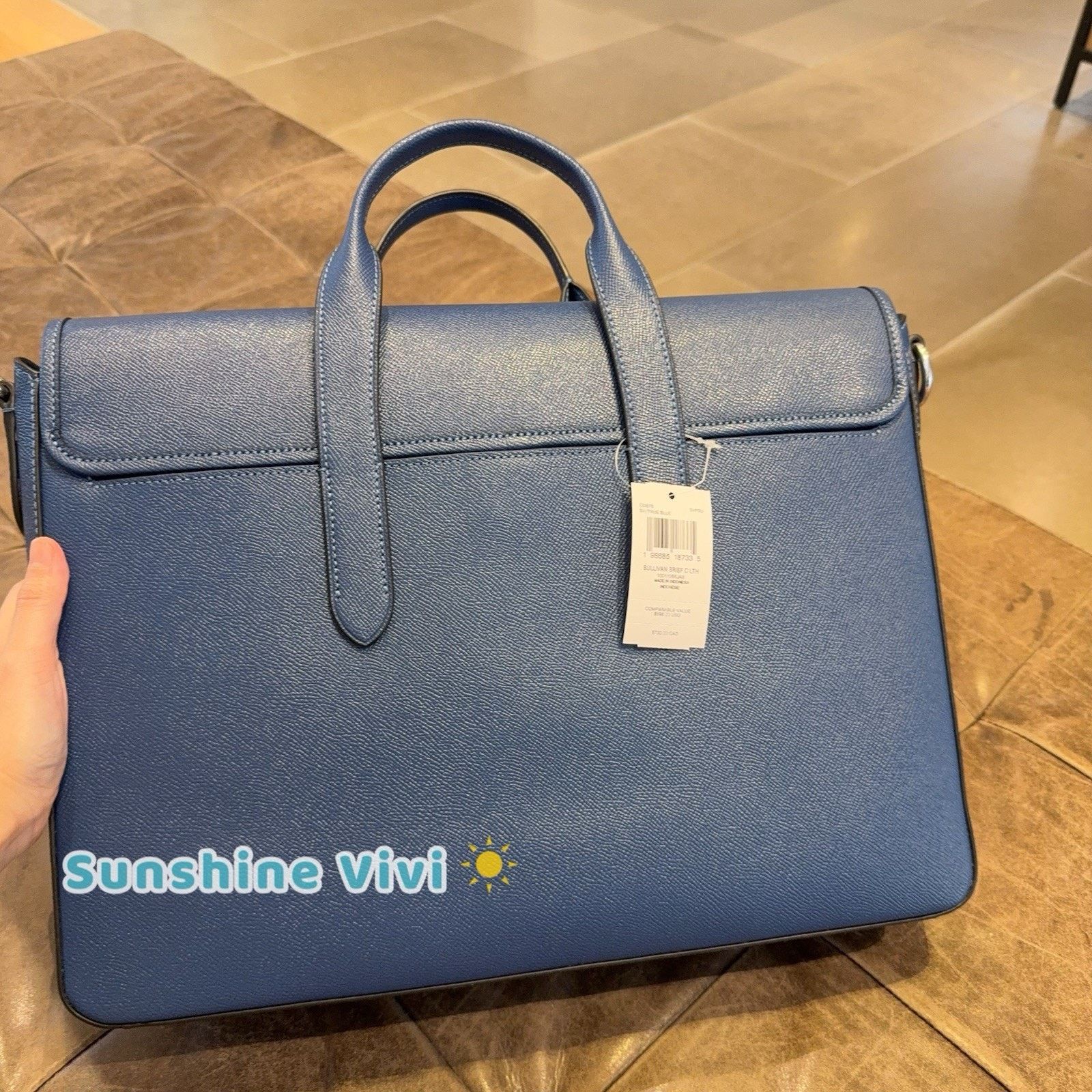 Coach NWT Coach Sullivan Portfolio Brief leather CDB76 TRUE BLUE Size ONE SIZE - 4 Thumbnail