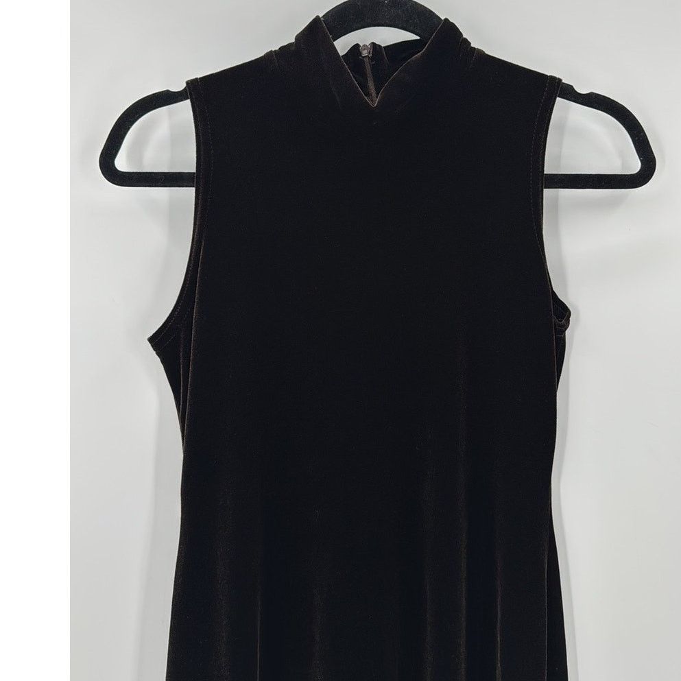 Vintage Vintage Ronni Nicole chocolate brown velvet maxi Dress sz S Size S / US 4 / IT 40 - 6 Thumbnail