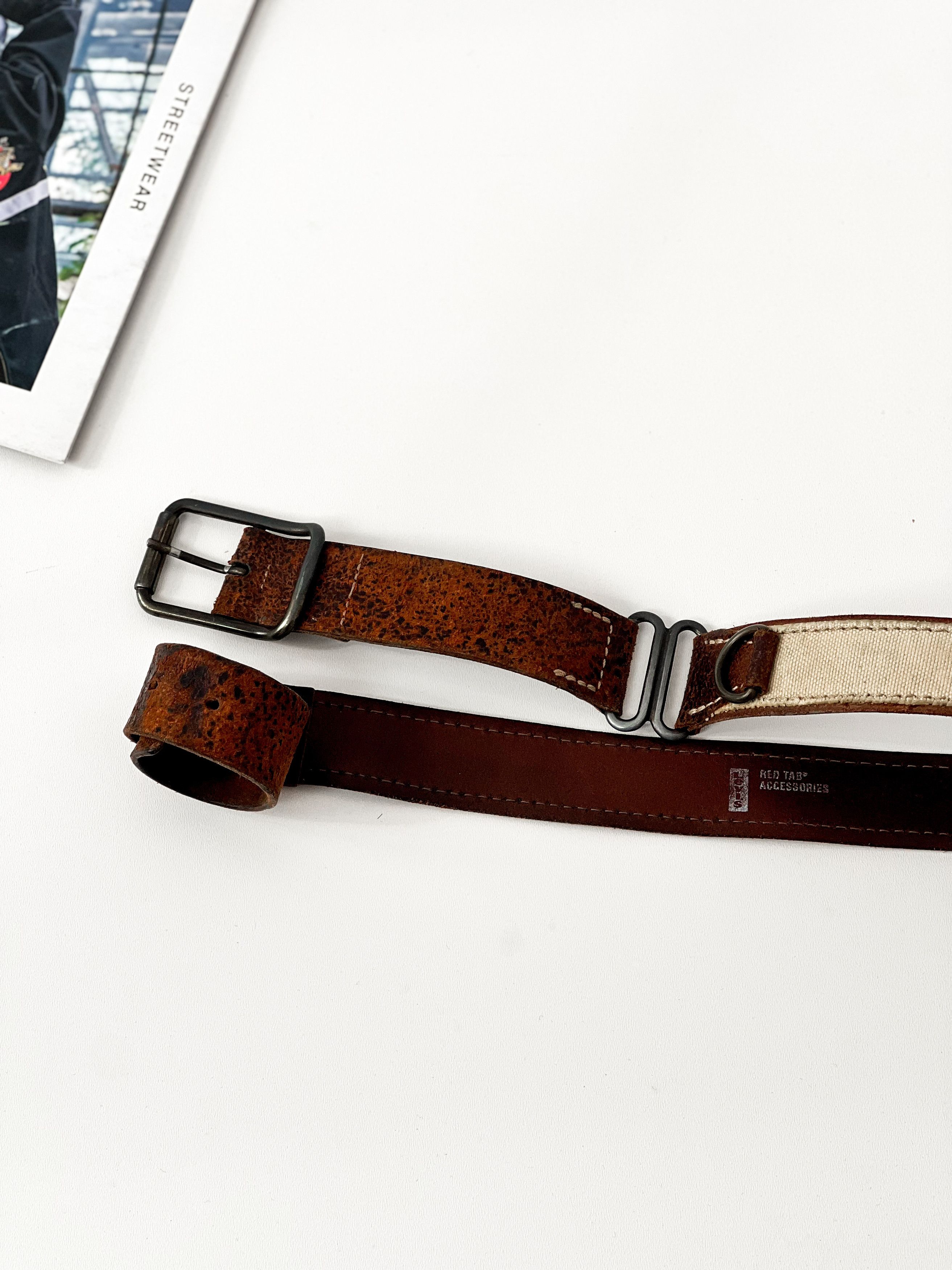 Leather × Levi's × Vintage Levi's Red Tab vintage leather belt Size 34 - 1 Thumbnail