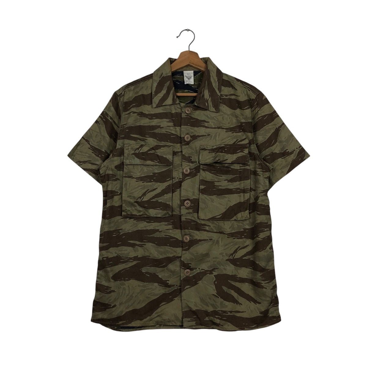 Vintage 📌Vintage Tiger Striped Camouflage Shirt Houstan Usa Size US M / EU 48-50 / 2 - 2 Thumbnail