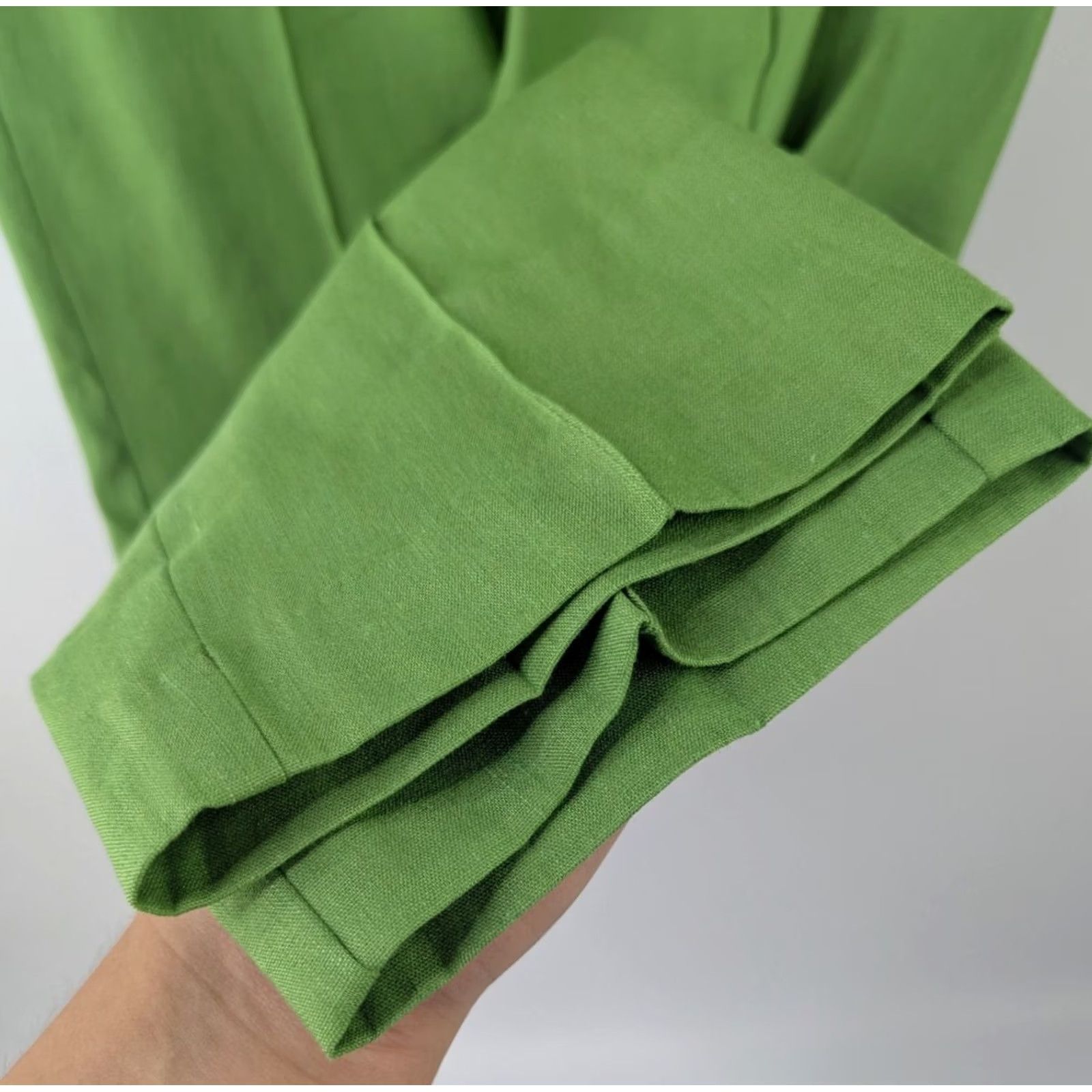 J. Jill J. Jill Linen Stretch Pants Women Medium Green Cropped Pull On Lightweight Casual Beach Summer Vacation style Cropped Pockets Womens Size 32" / US 10 / IT 46 - 3 Thumbnail