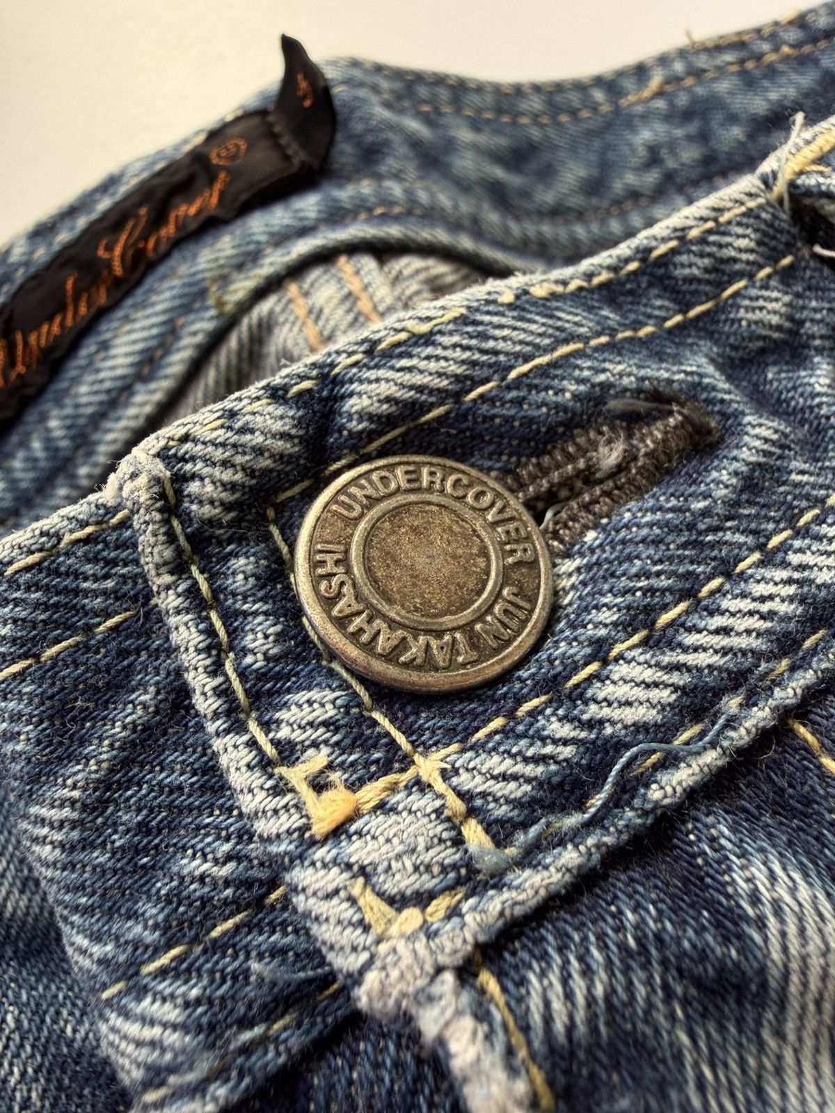 Undercover Undercover SS2006 T Chuuut Painted Denim Cargo Pants Size US 33 - 7 Thumbnail