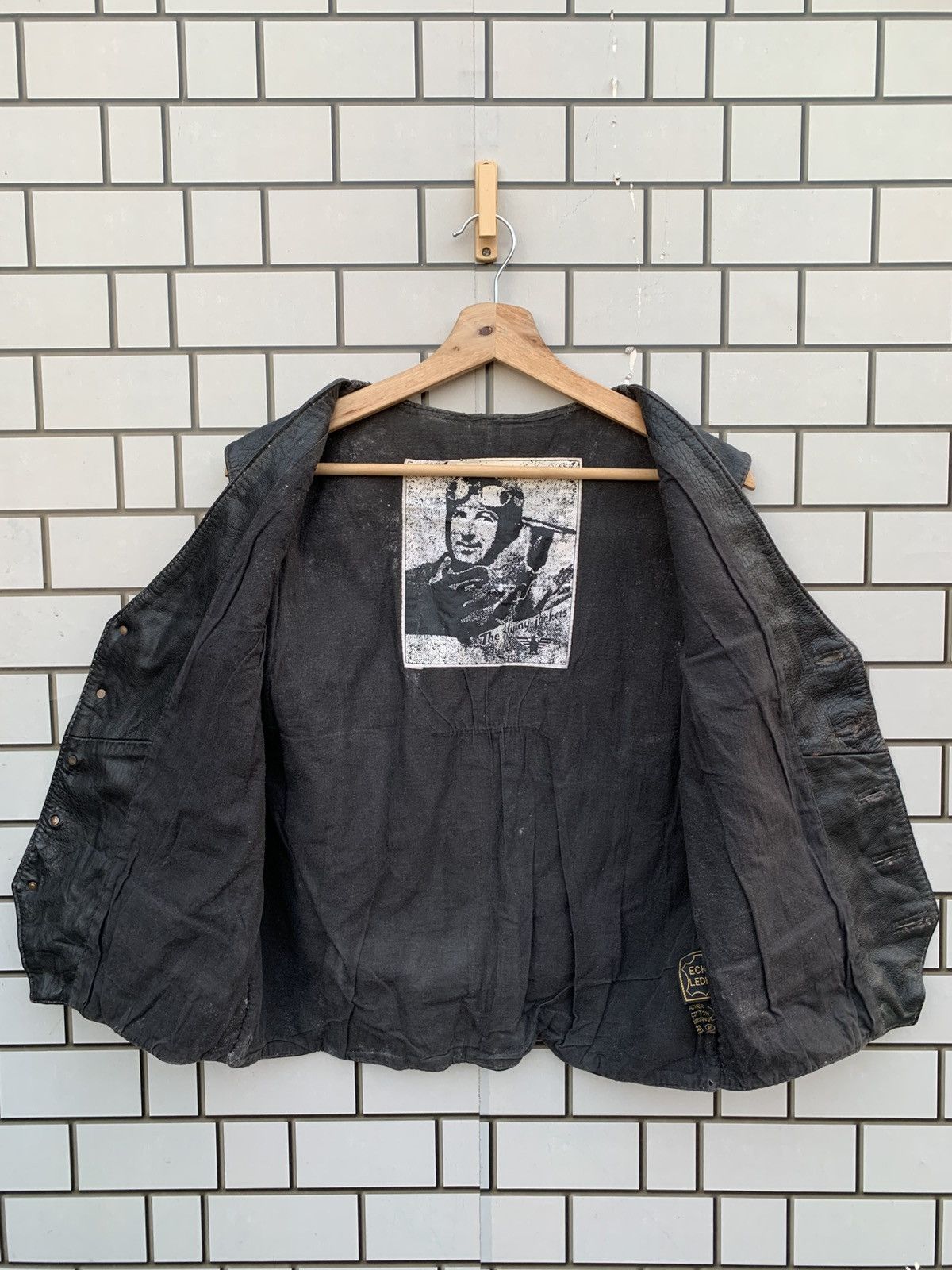 Vintage Vintage ECHT LEDER The Flying Vests Leather Jacket Size US M / EU 48-50 / 2 - 2 Thumbnail