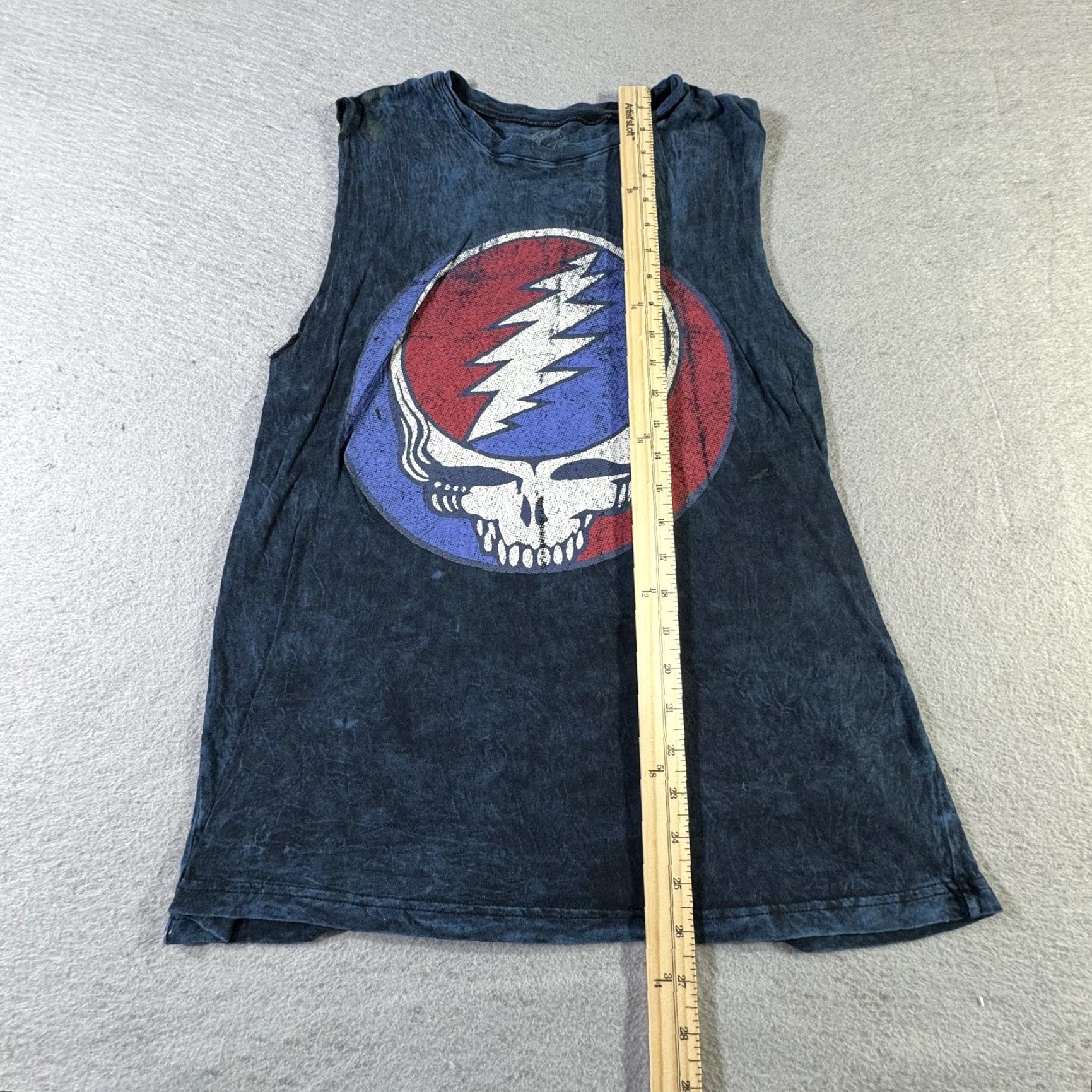 Vintage VINTAGE Grateful Dead T-Shirt Mens Large Black Sleeveless Distressed 90s Rock Band Graphic Print Size US L / EU 52-54 / 3 - 7 Thumbnail