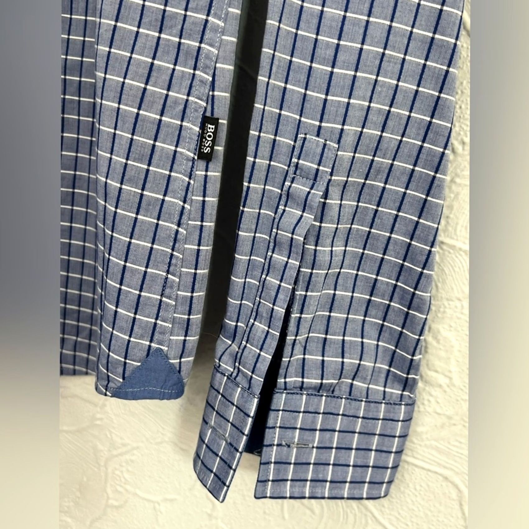 Hugo Boss Hugo Boss Shirt Mens Small Blue Check Melvin Slim Fit Casual Button Up Size US S / EU 44-46 / 1 - 3 Thumbnail