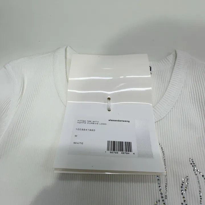 Alexander Wang Alexander Wang Crystal Embellished Short Sleeve T-Shirt - Size M / US 6-8 / IT 42-44 - 5 Thumbnail