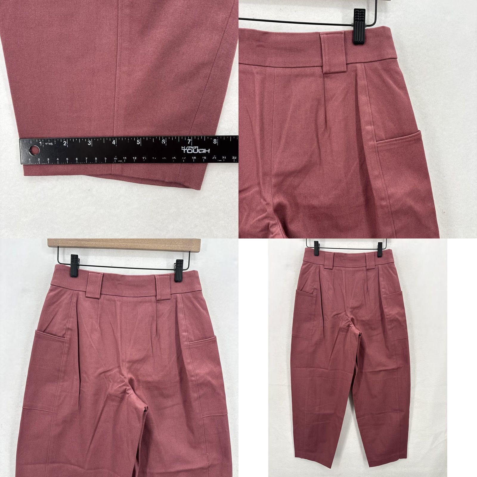 Express Express Pants Womens 2 Pink High Rise Utility Wide Crop Cotton Twill Barrell Leg Size 26" / US 2 / IT 38 - 9 Thumbnail